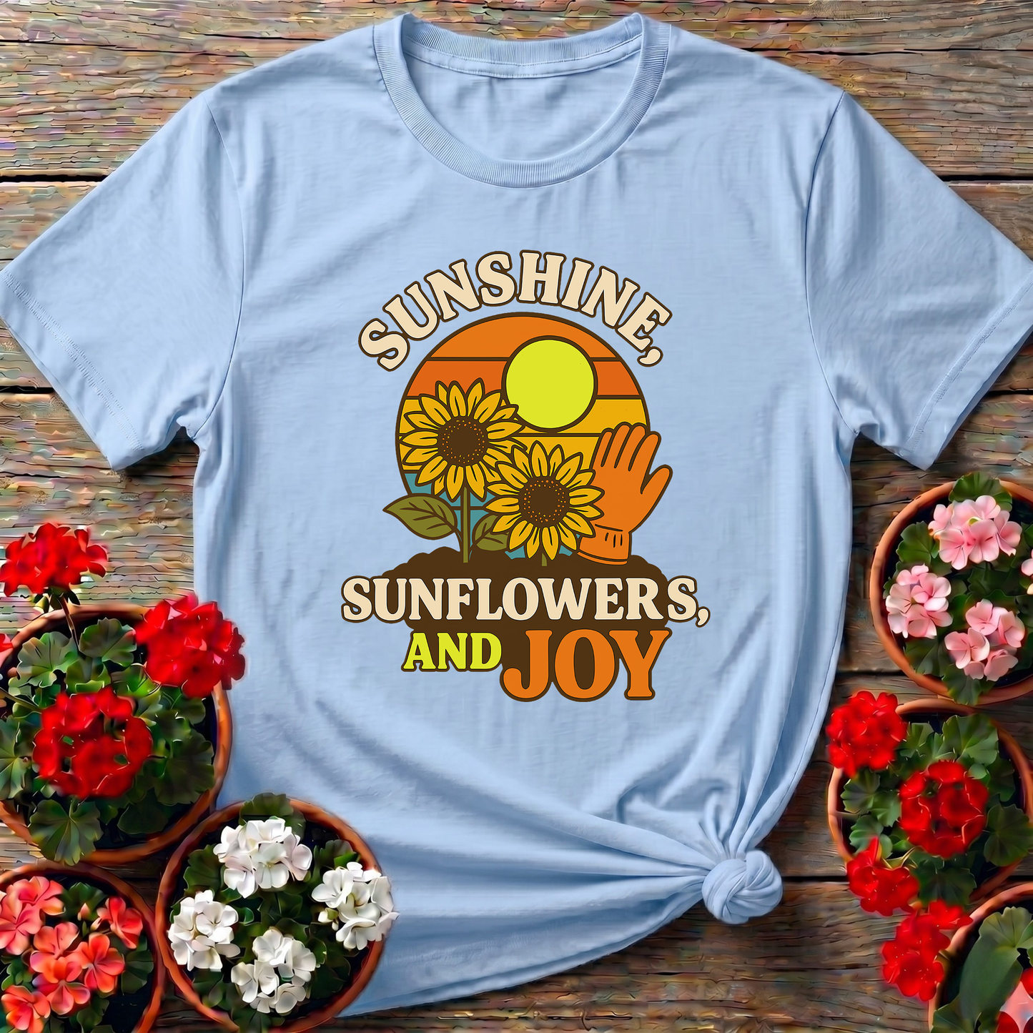 Sunshine Sunflowers And Joy Vintage Garden Tee