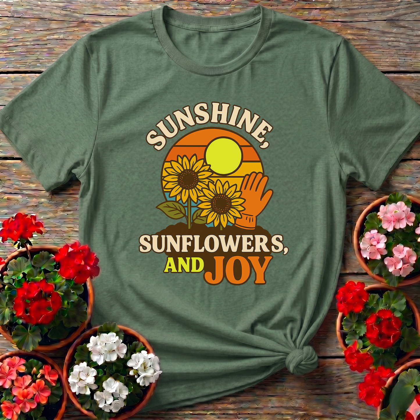 Sunshine Sunflowers And Joy Vintage Garden Tee
