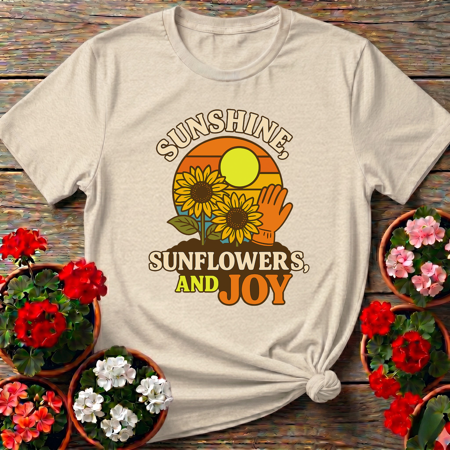 Sunshine Sunflowers And Joy Vintage Garden Tee