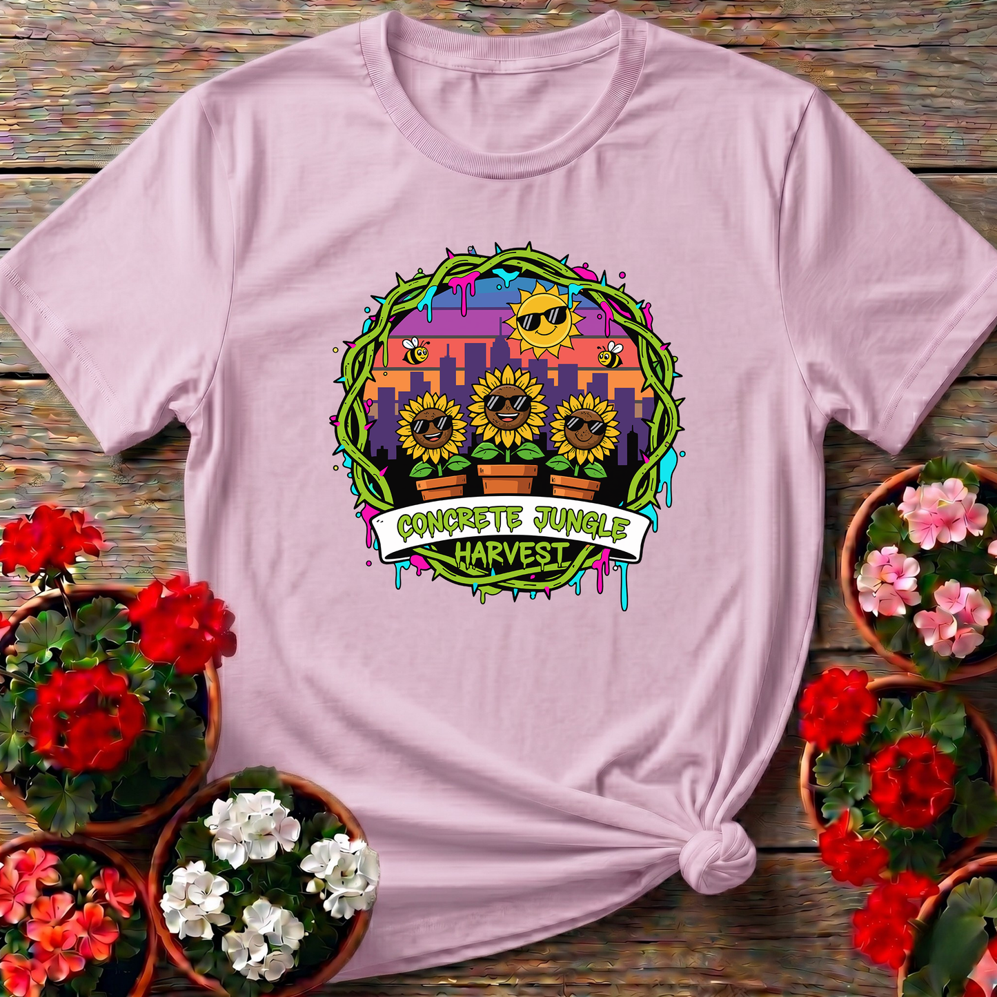 Concrete Jungle Harvest Urban Sunflower T-shirt