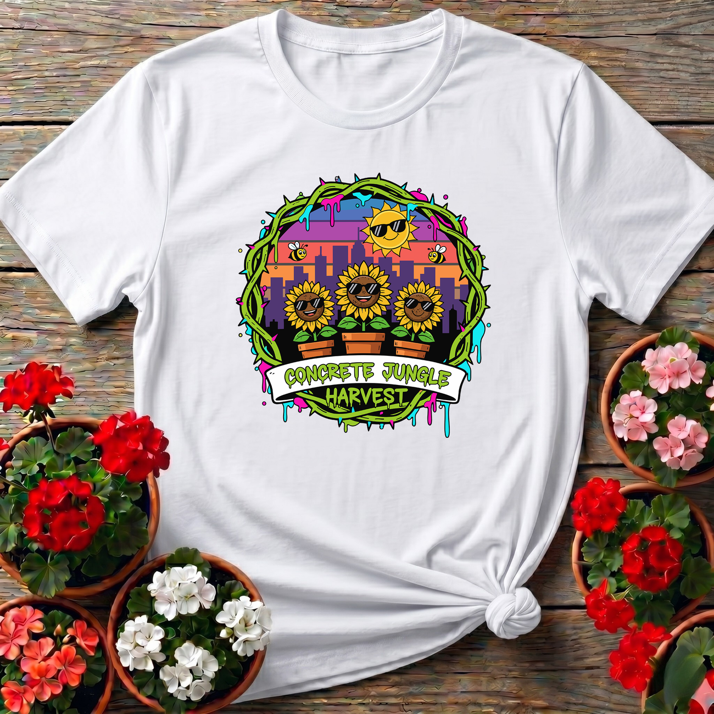 Concrete Jungle Harvest Urban Sunflower T-shirt