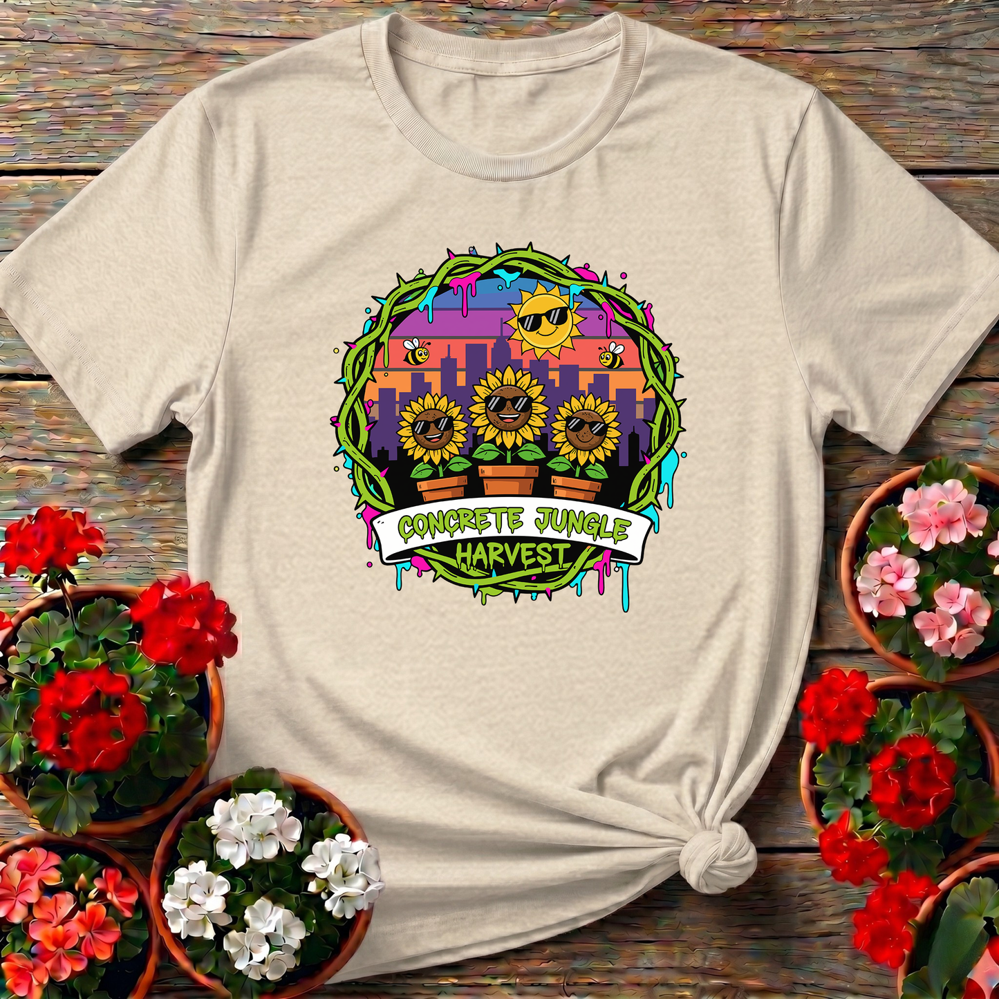 Concrete Jungle Harvest Urban Sunflower T-shirt