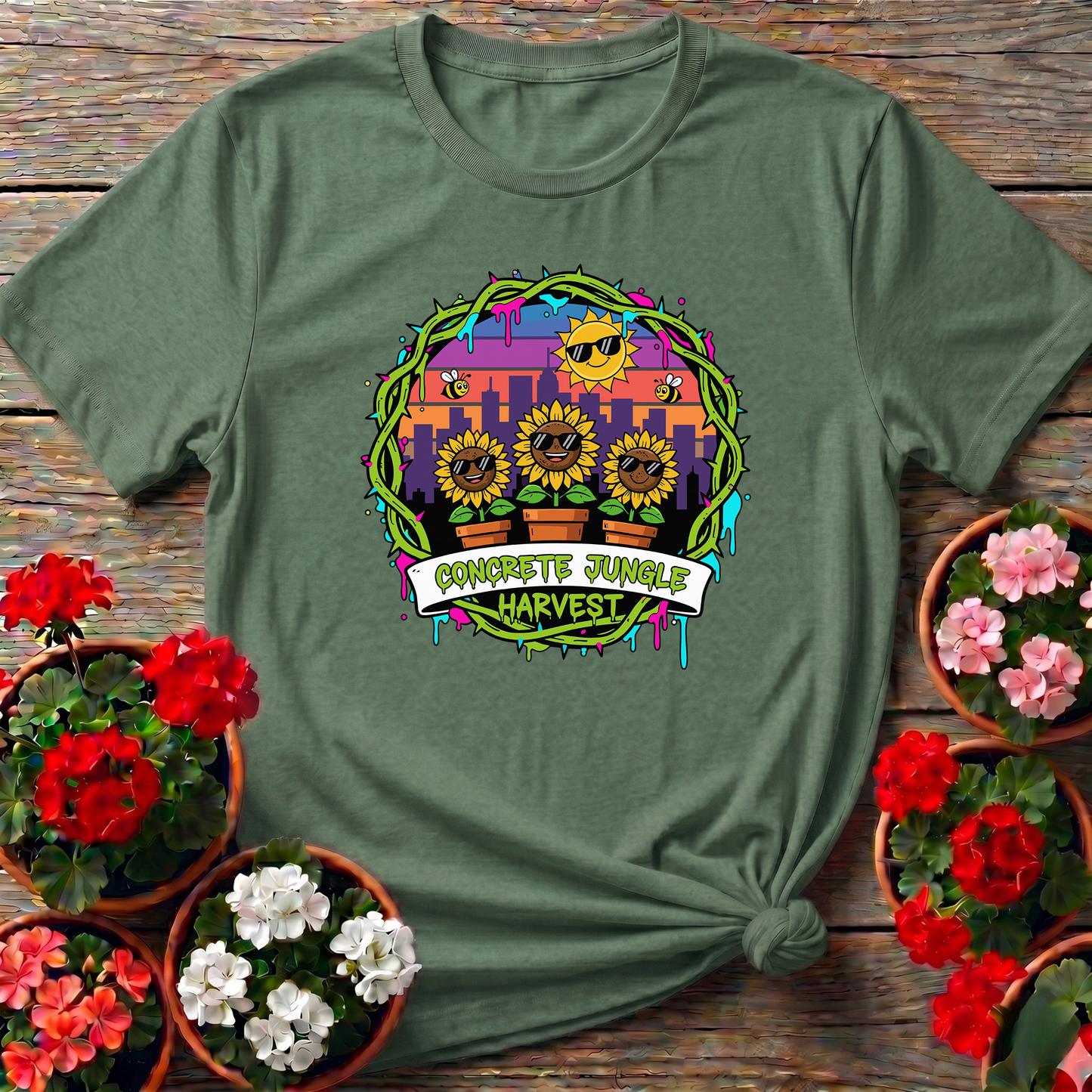 Concrete Jungle Harvest Urban Sunflower T-shirt
