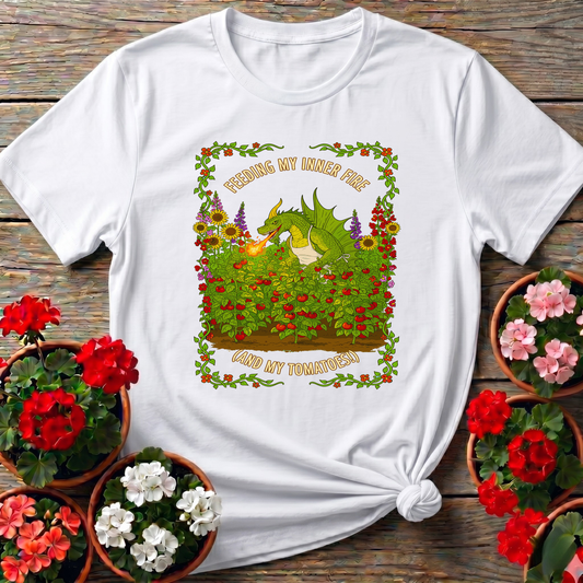 Feeding My Inner Fire Tomatoes Funny Dragon Tee