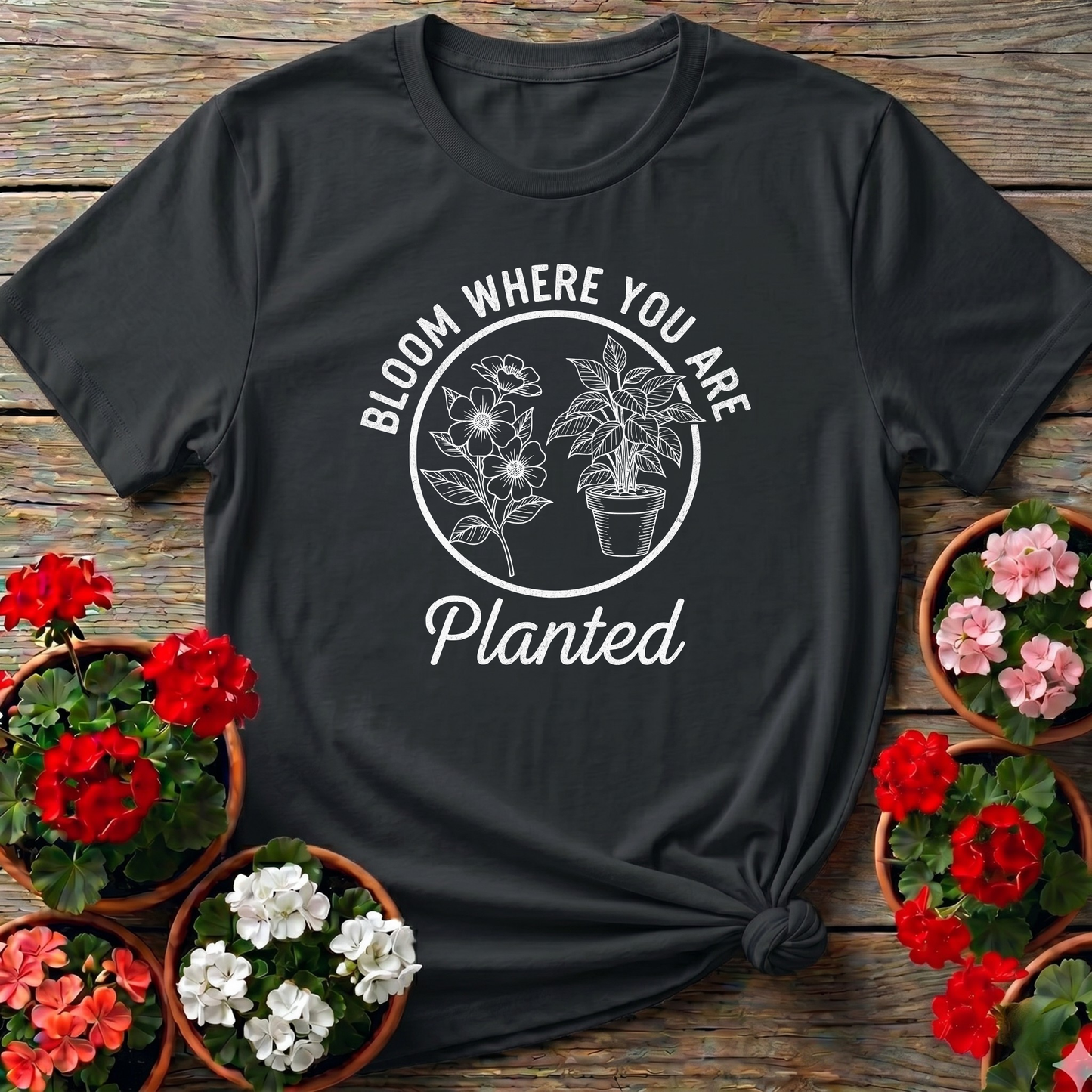 Bloom Where You Are Planted Sustainable Living Tee