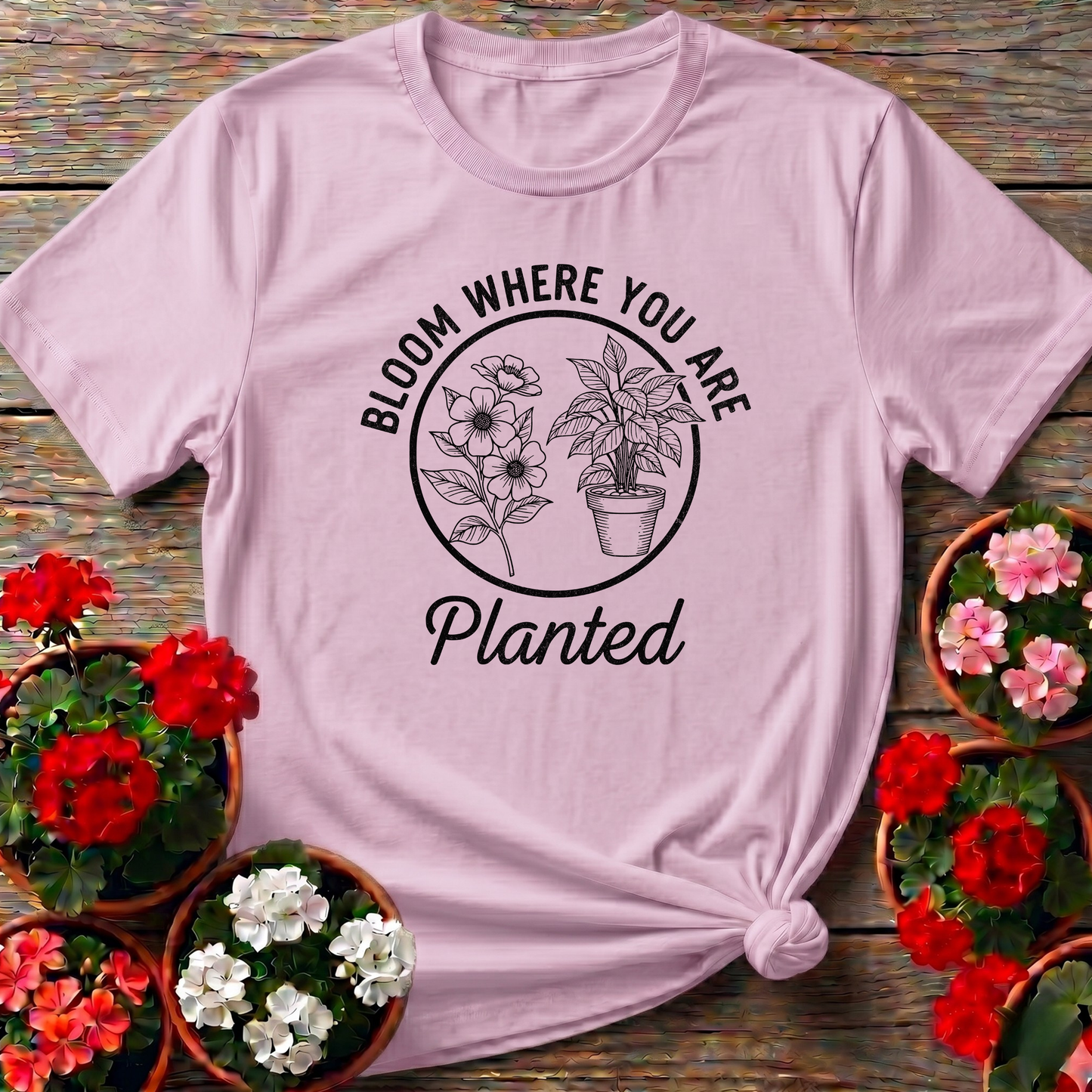 Bloom Where You Are Planted Sustainable Living Tee