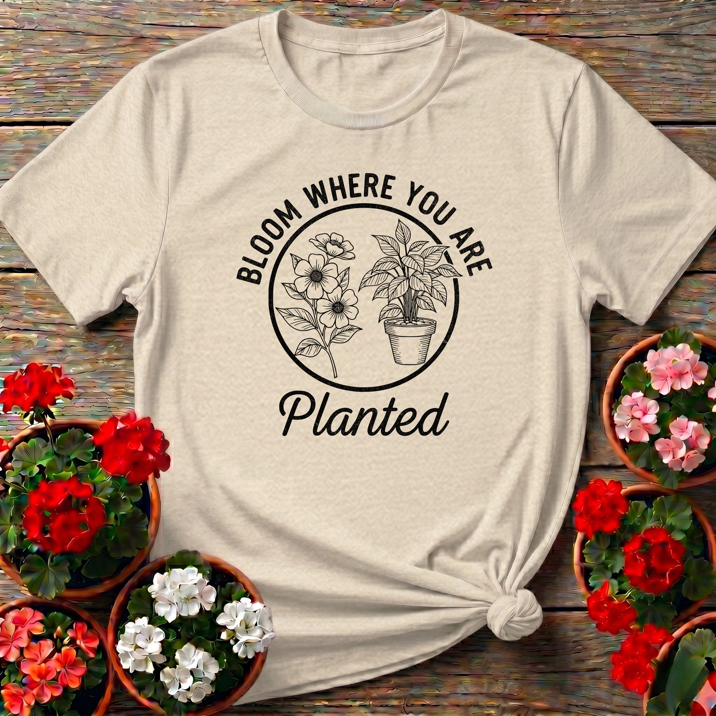 Bloom Where You Are Planted Sustainable Living Tee