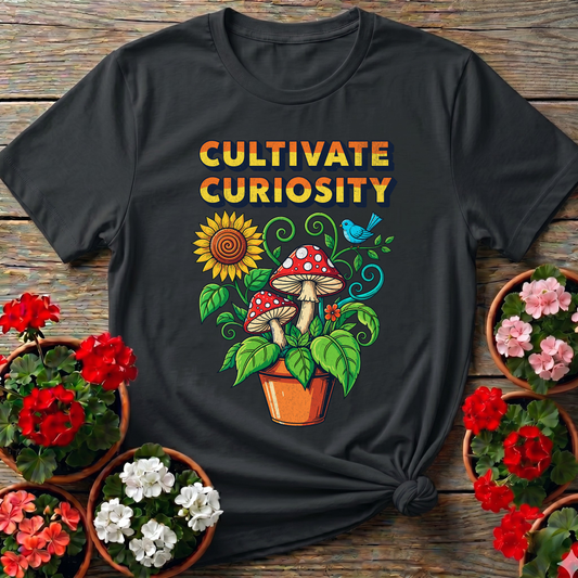 Cultivate Curiosity Vintage Mushroom Botanical Tee