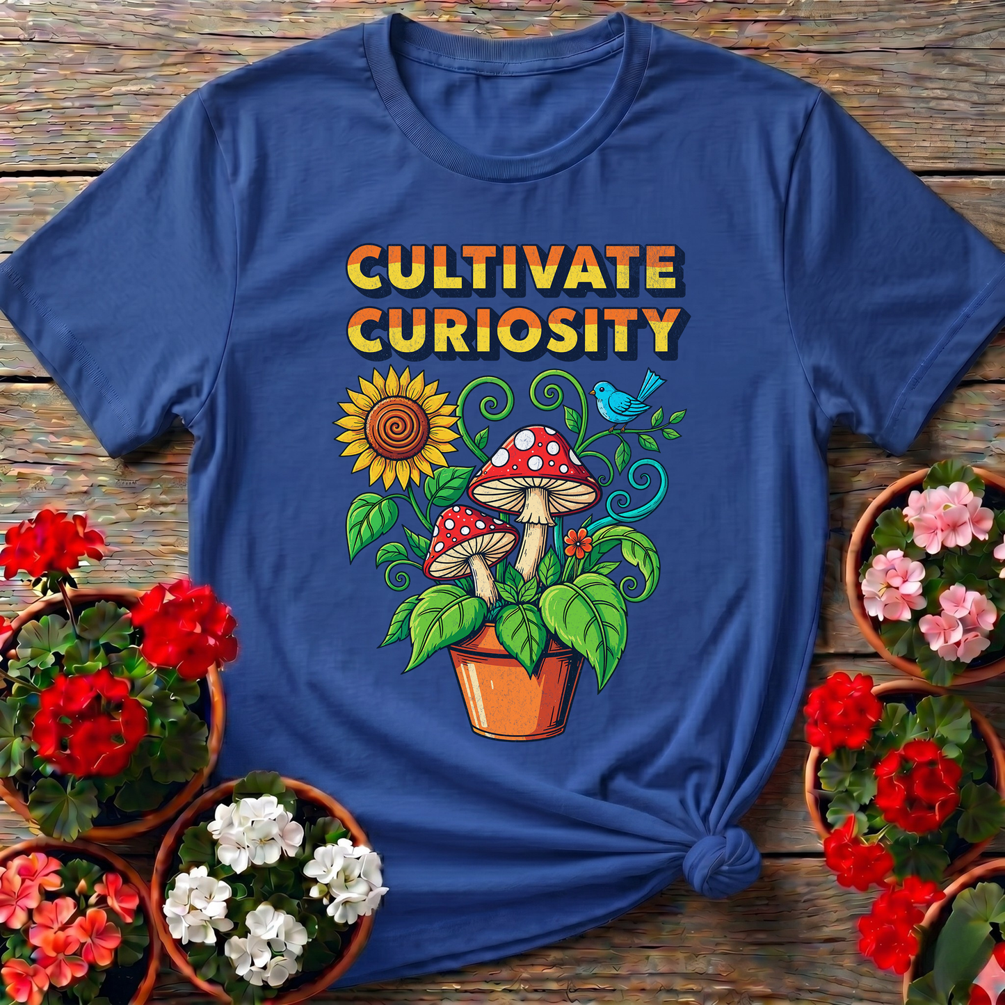 Cultivate Curiosity Vintage Mushroom Botanical Tee