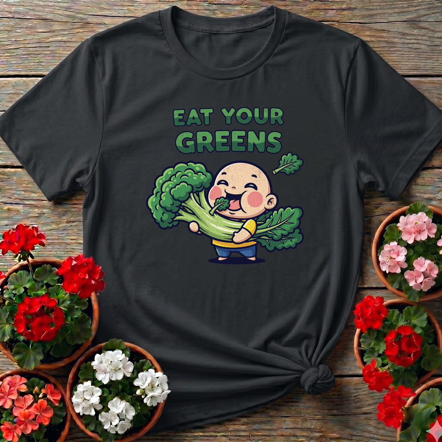 Eat Your Greens Funny Homegrown Produce Tee