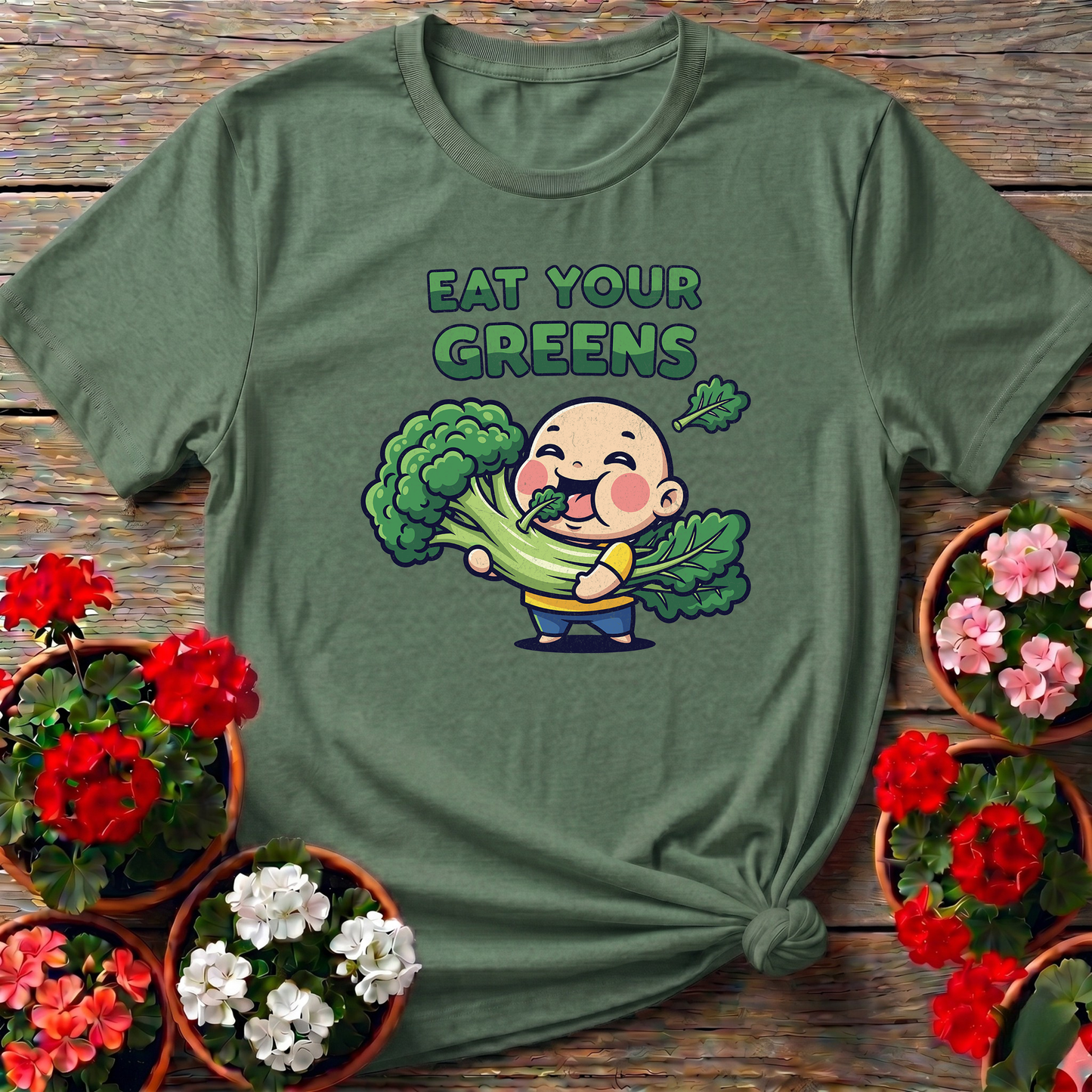 Eat Your Greens Funny Homegrown Produce Tee