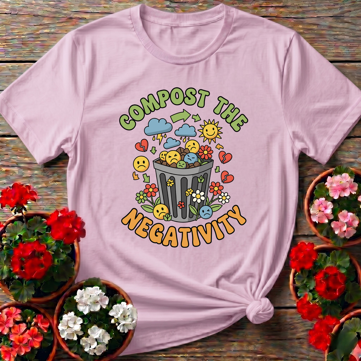 Compost The Negativity Graphic Garden T-shirt
