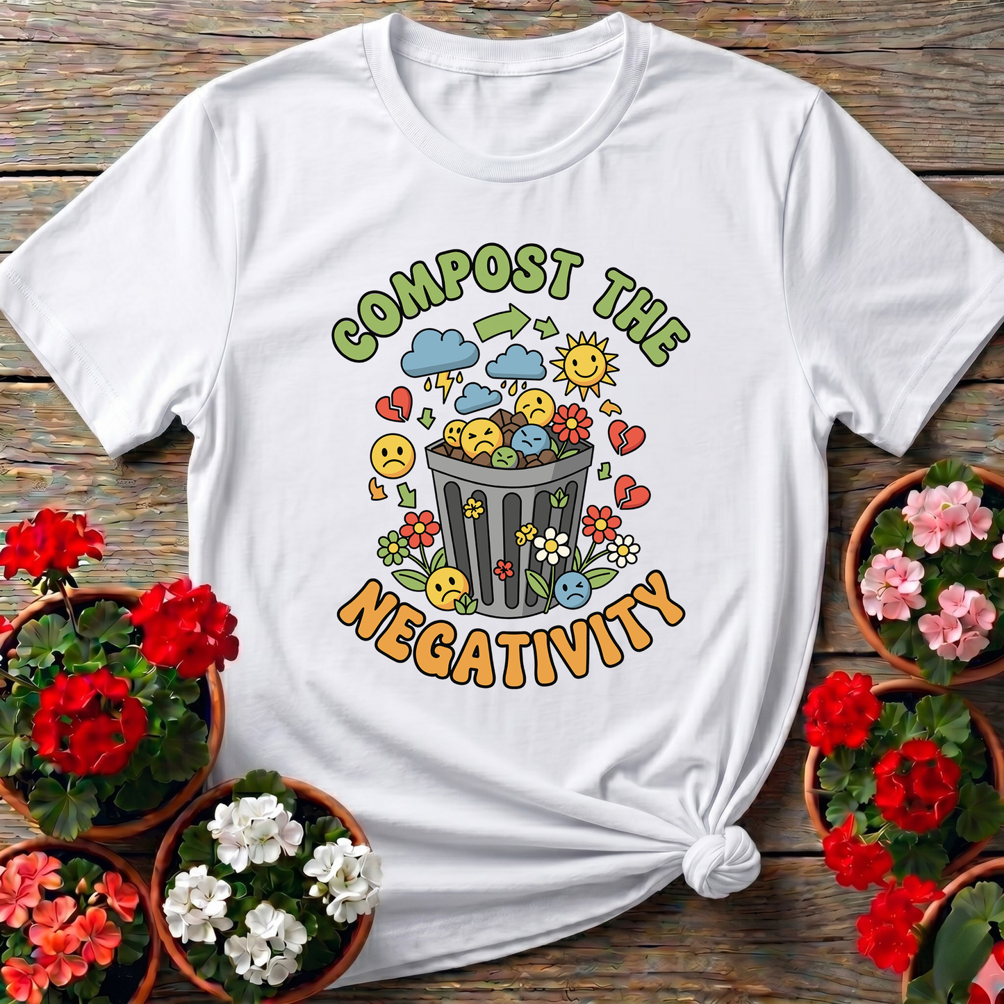 Compost The Negativity Graphic Garden T-shirt