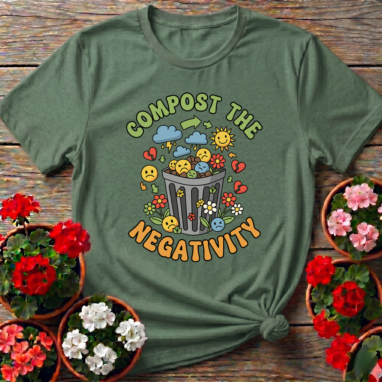 Compost The Negativity Graphic Garden T-shirt