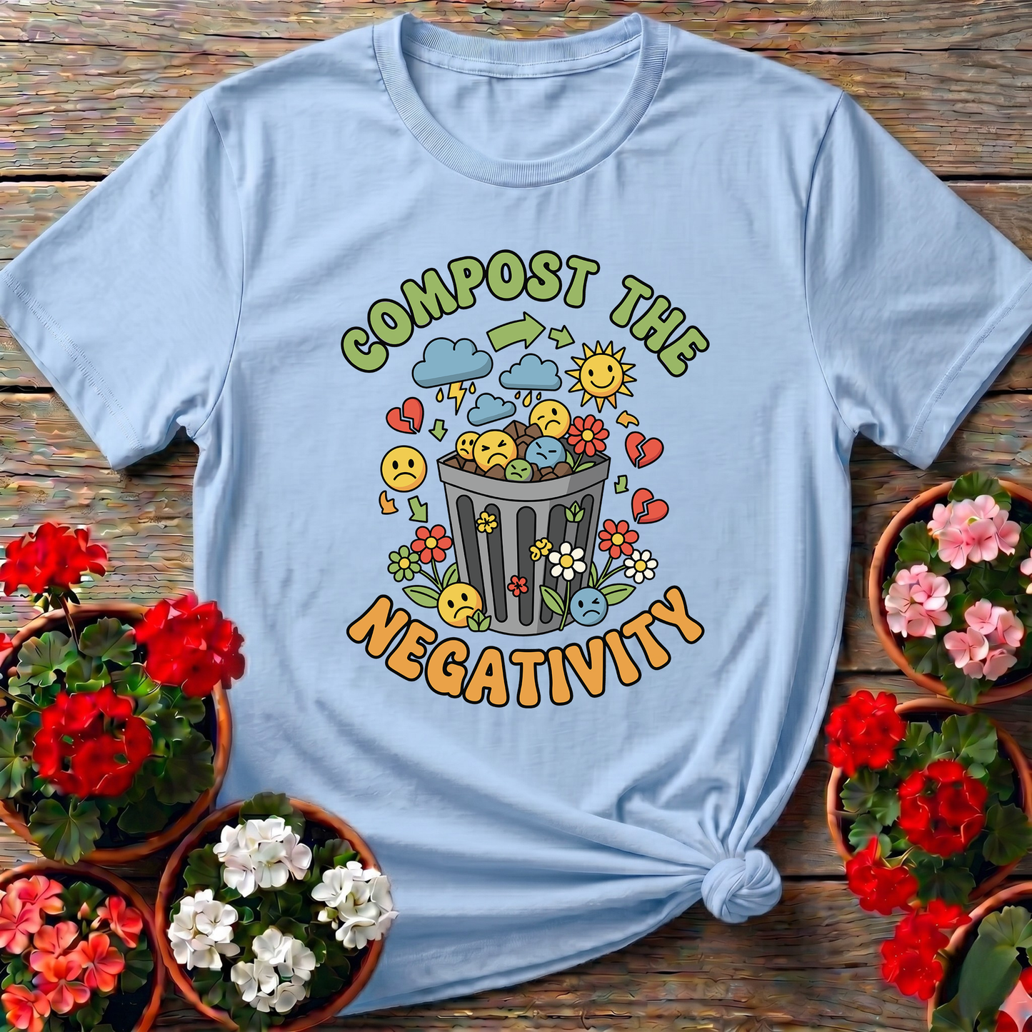 Compost The Negativity Graphic Garden T-shirt