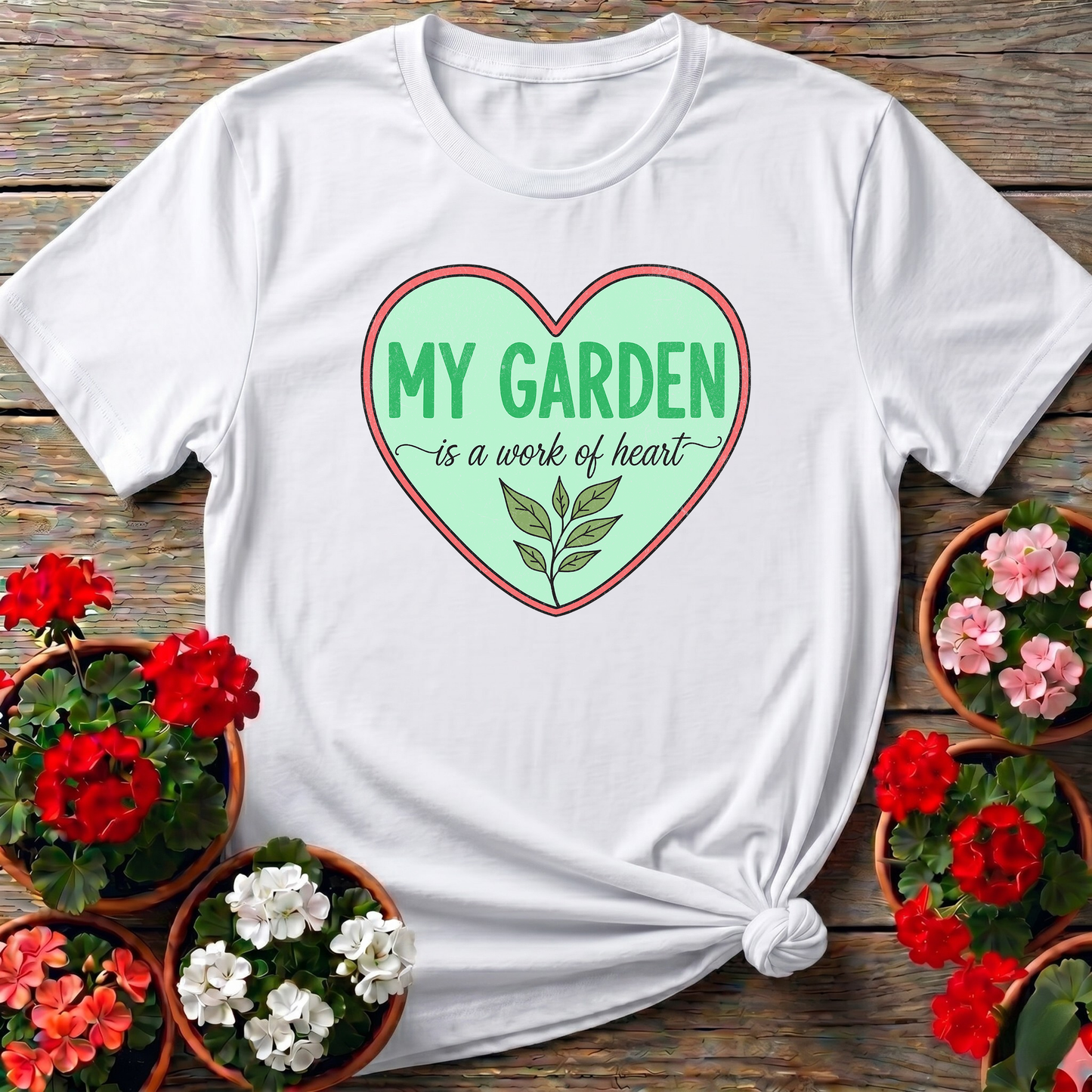 My Garden Is A Work Of Heart Plant Lover Tshirt