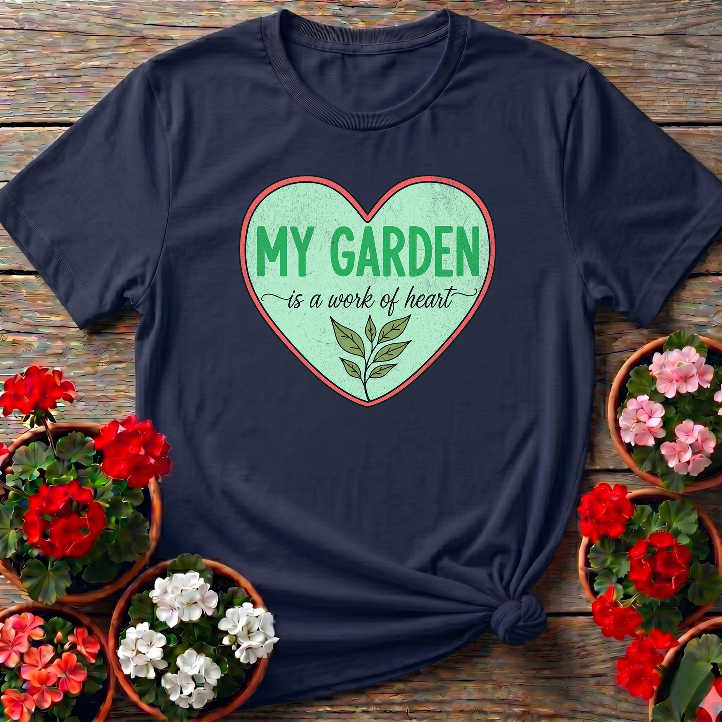 My Garden Is A Work Of Heart Plant Lover Tshirt