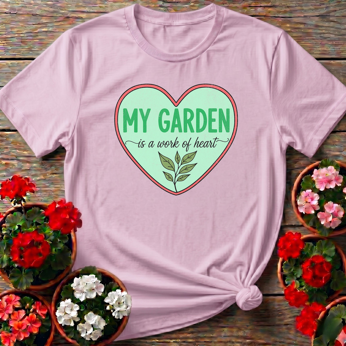 My Garden Is A Work Of Heart Plant Lover Tshirt