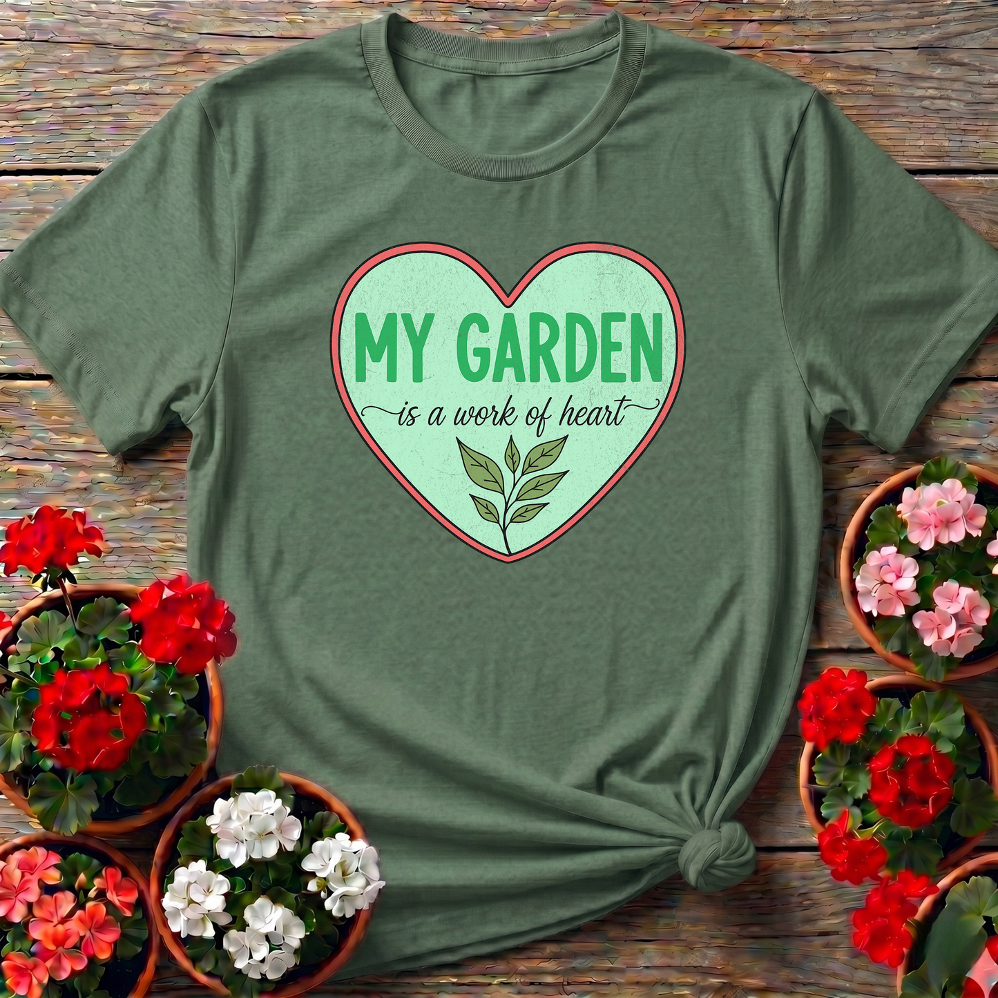 My Garden Is A Work Of Heart Plant Lover Tshirt