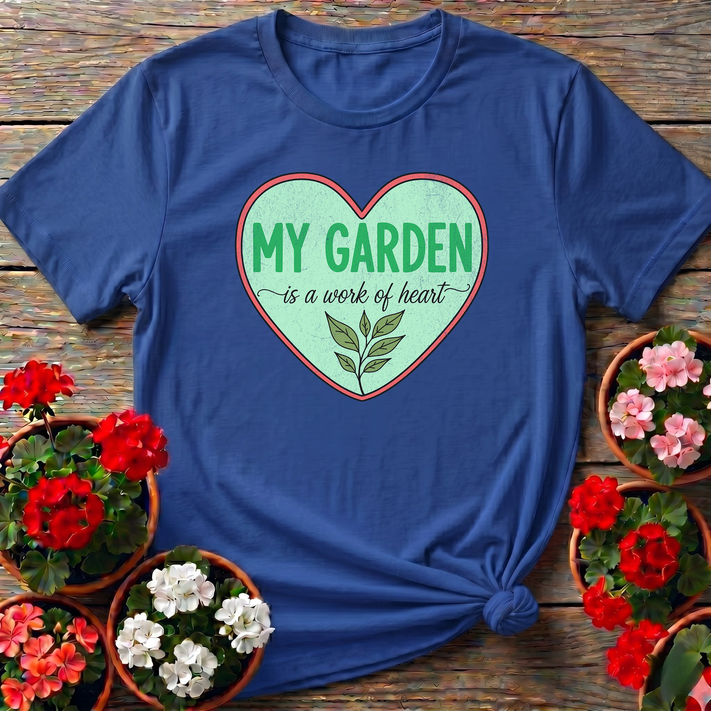 My Garden Is A Work Of Heart Plant Lover Tshirt