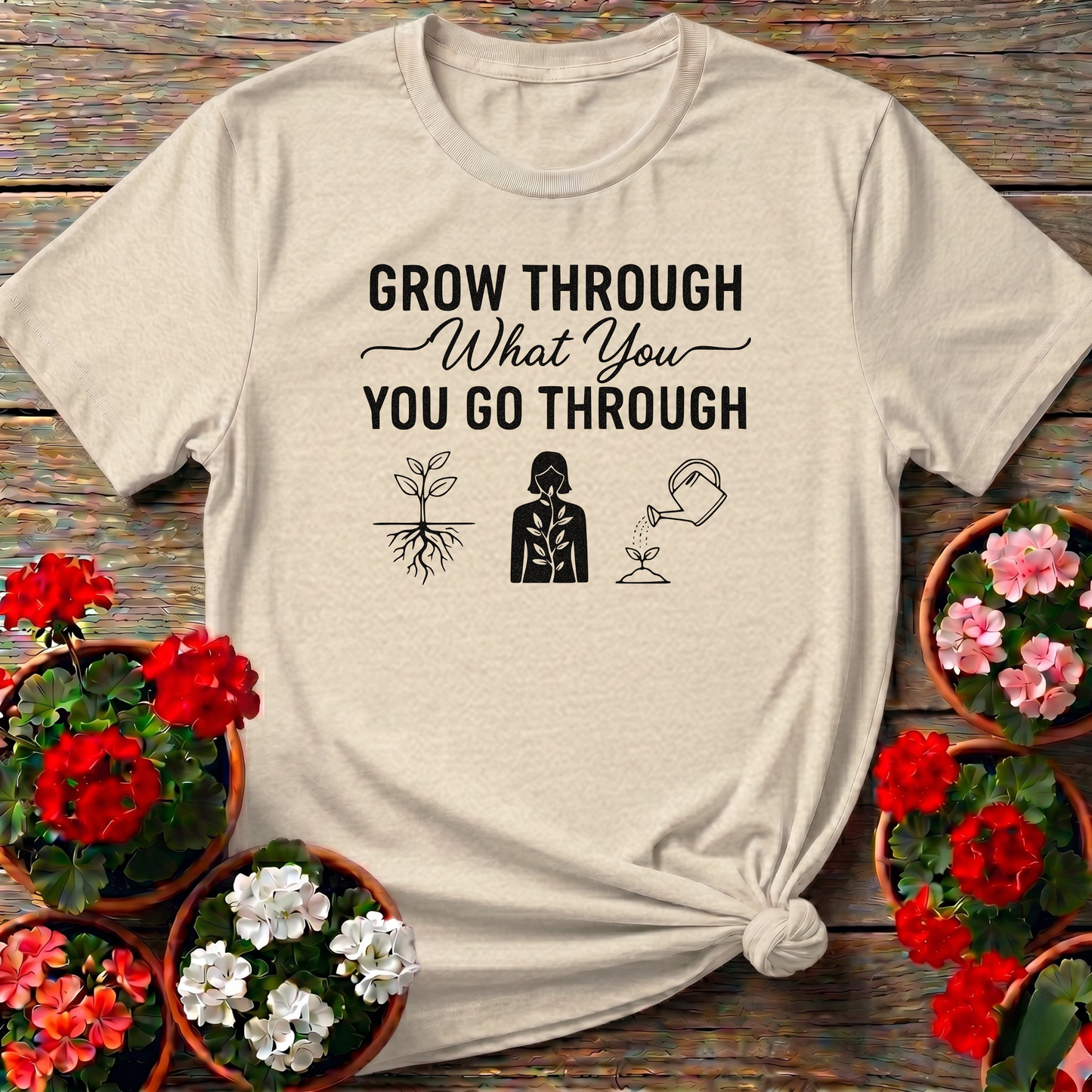 Grow Through What You Go Through Inspirational Tee