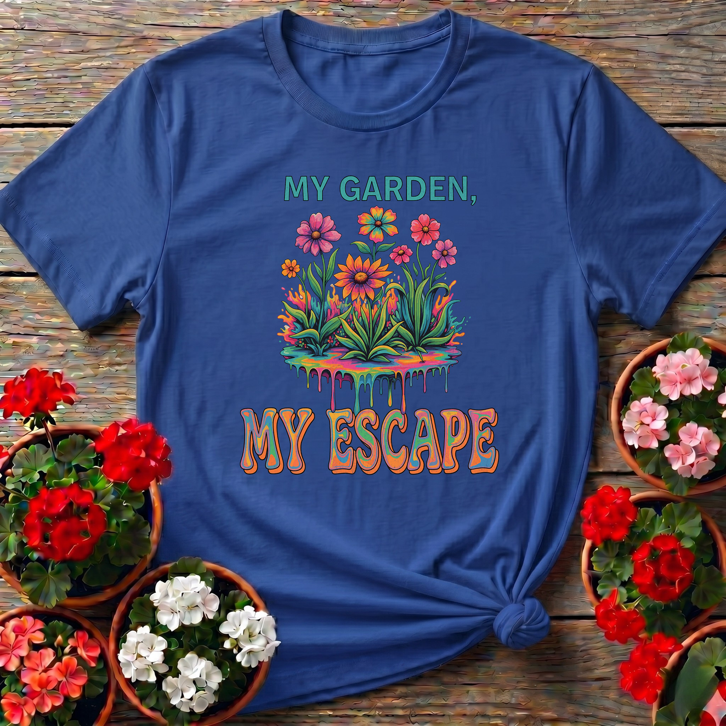My Garden My Escape Psychedelic Groovy Sanctuary TShirt