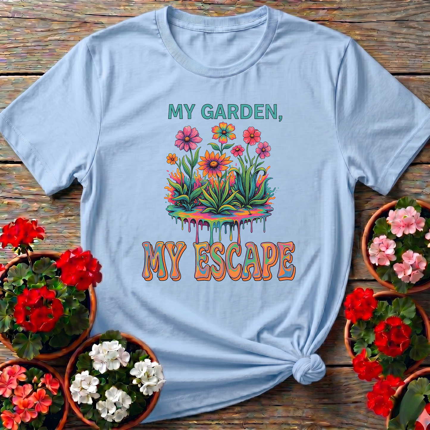 My Garden My Escape Psychedelic Groovy Sanctuary TShirt