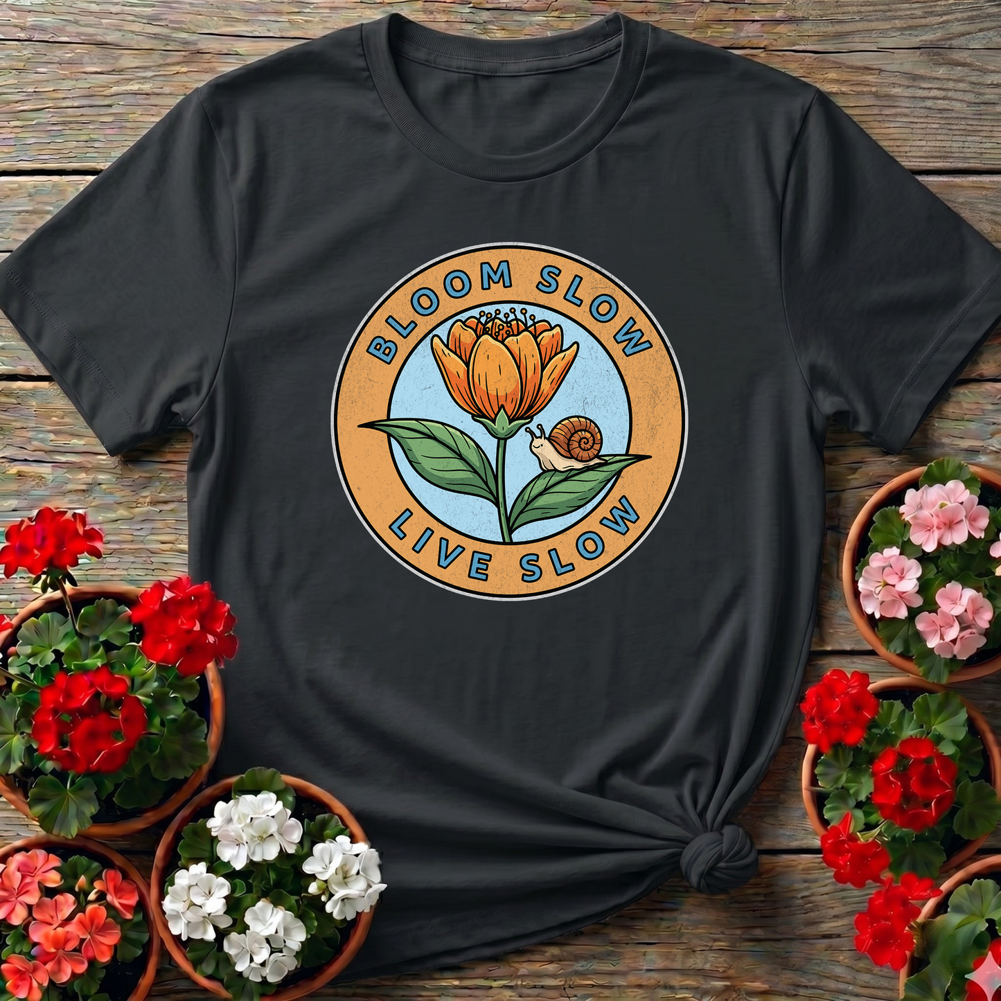 Bloom Slow Live Slow Mindful Aesthetic Slow Living Tee