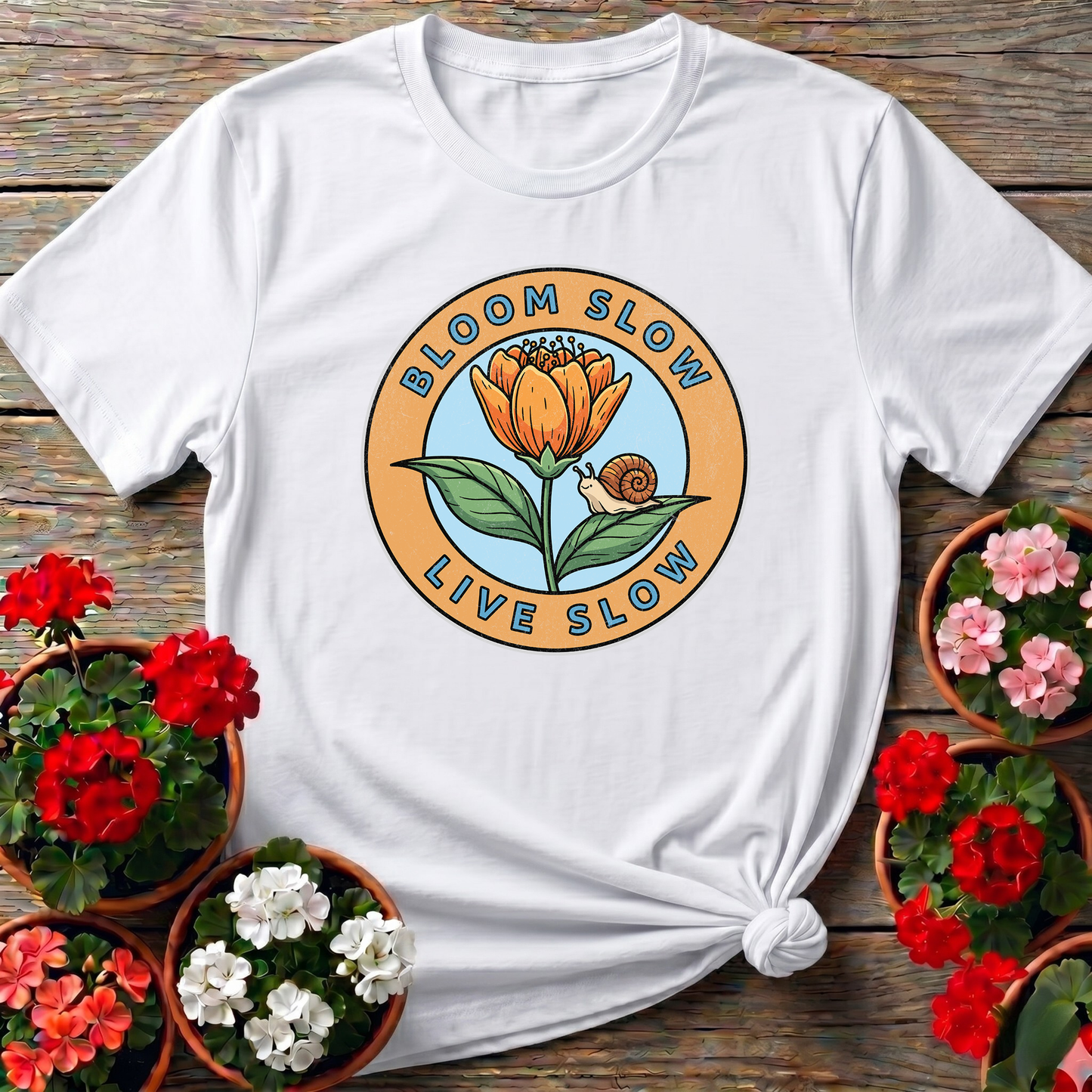Bloom Slow Live Slow Mindful Aesthetic Slow Living Tee
