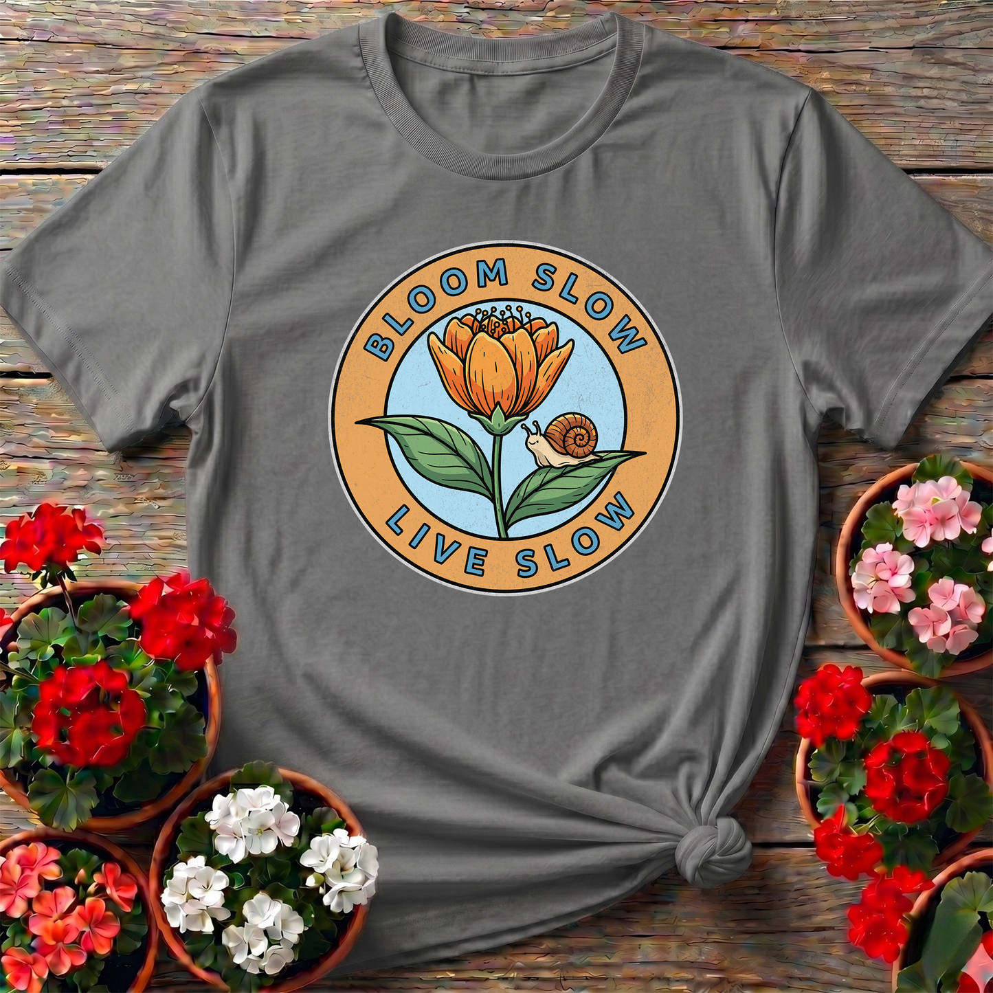 Bloom Slow Live Slow Mindful Aesthetic Slow Living Tee