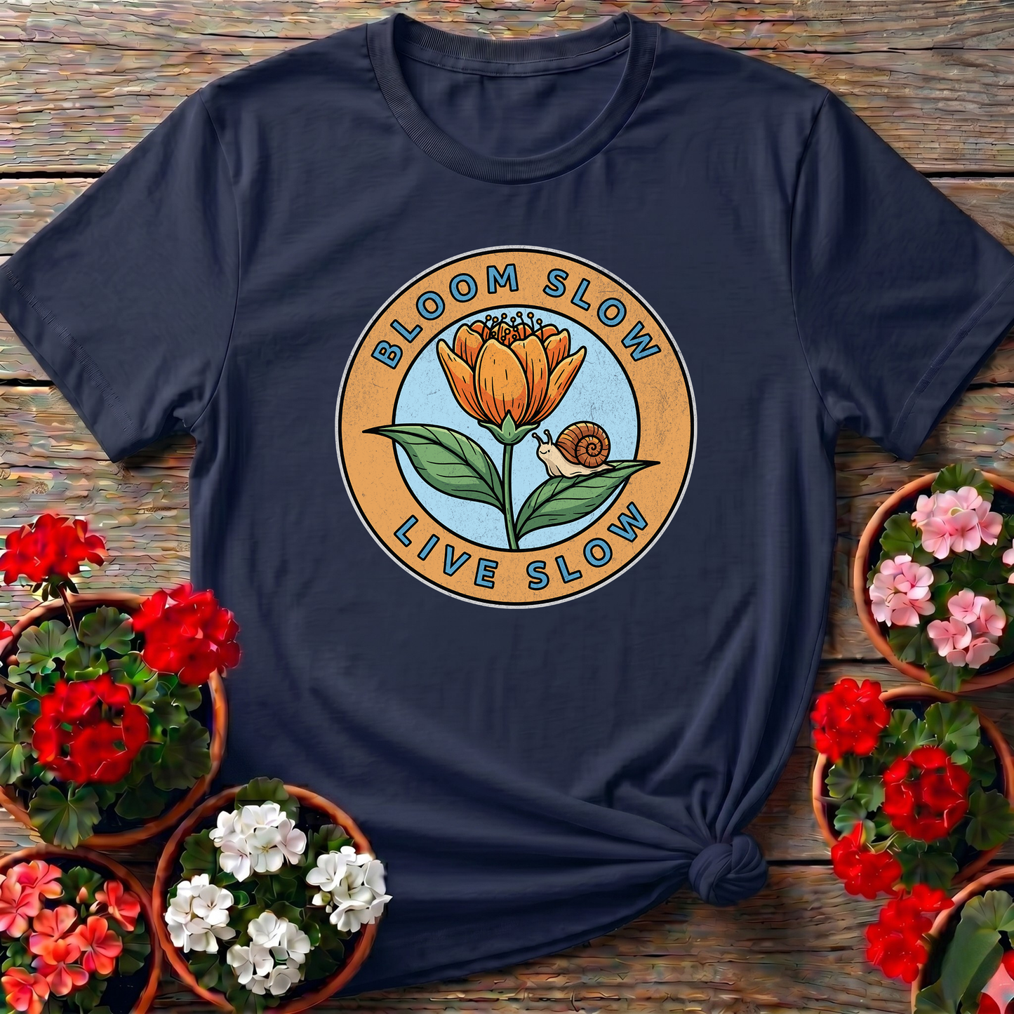 Bloom Slow Live Slow Mindful Aesthetic Slow Living Tee