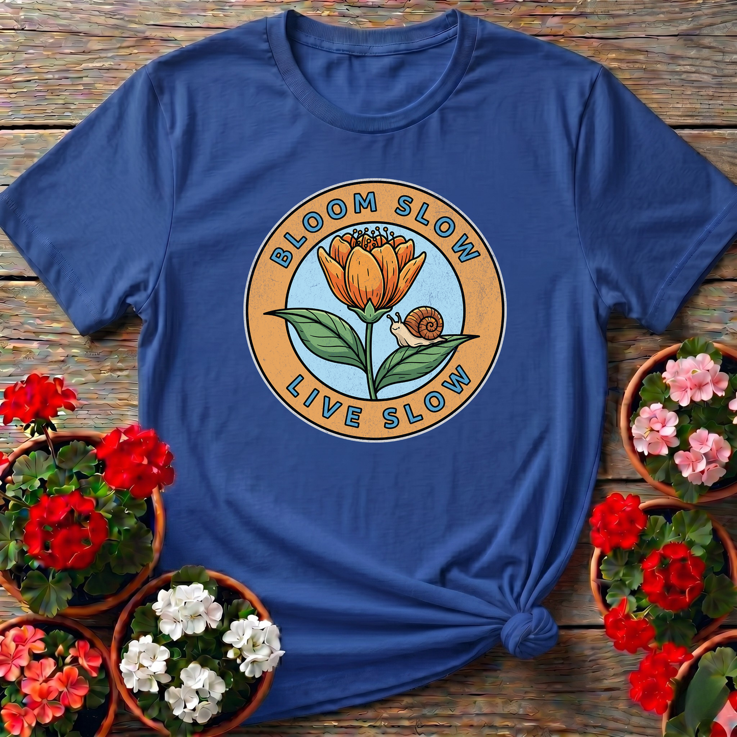 Bloom Slow Live Slow Mindful Aesthetic Slow Living Tee