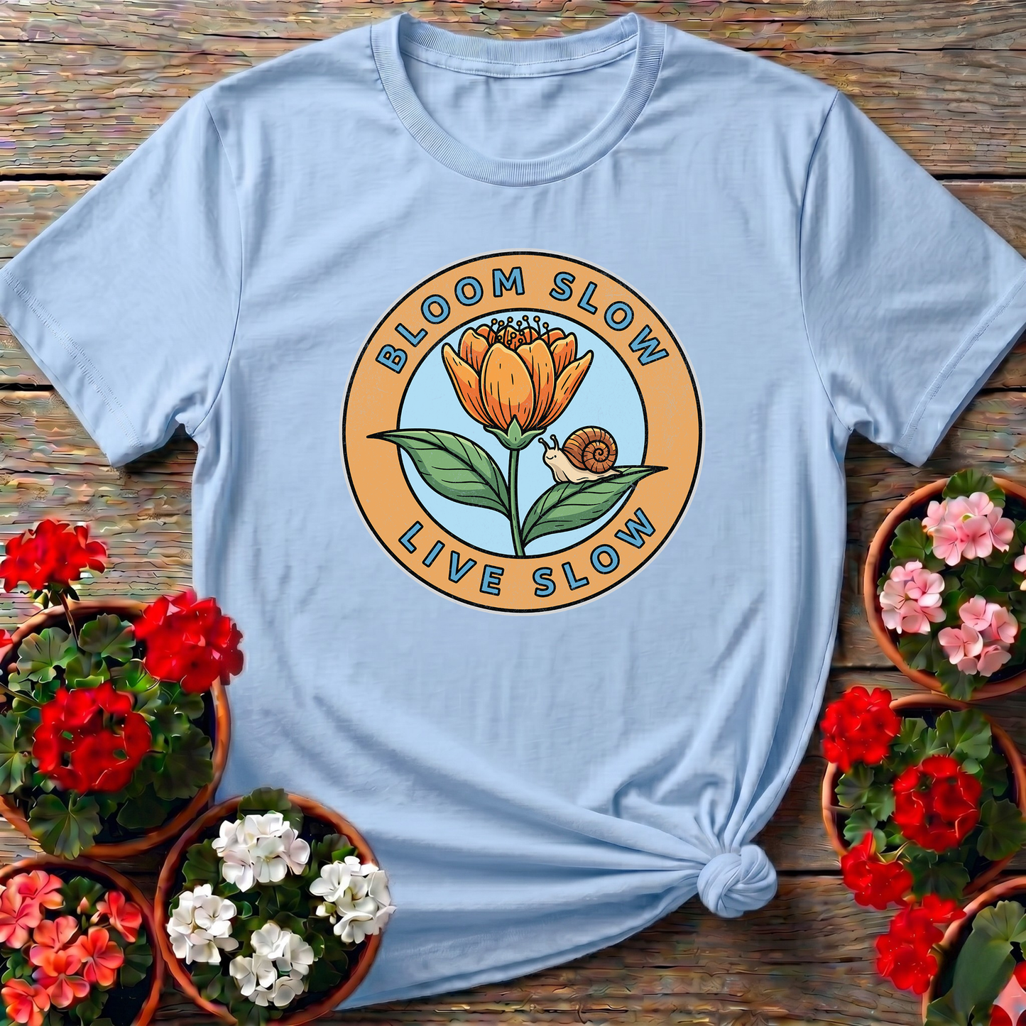 Bloom Slow Live Slow Mindful Aesthetic Slow Living Tee