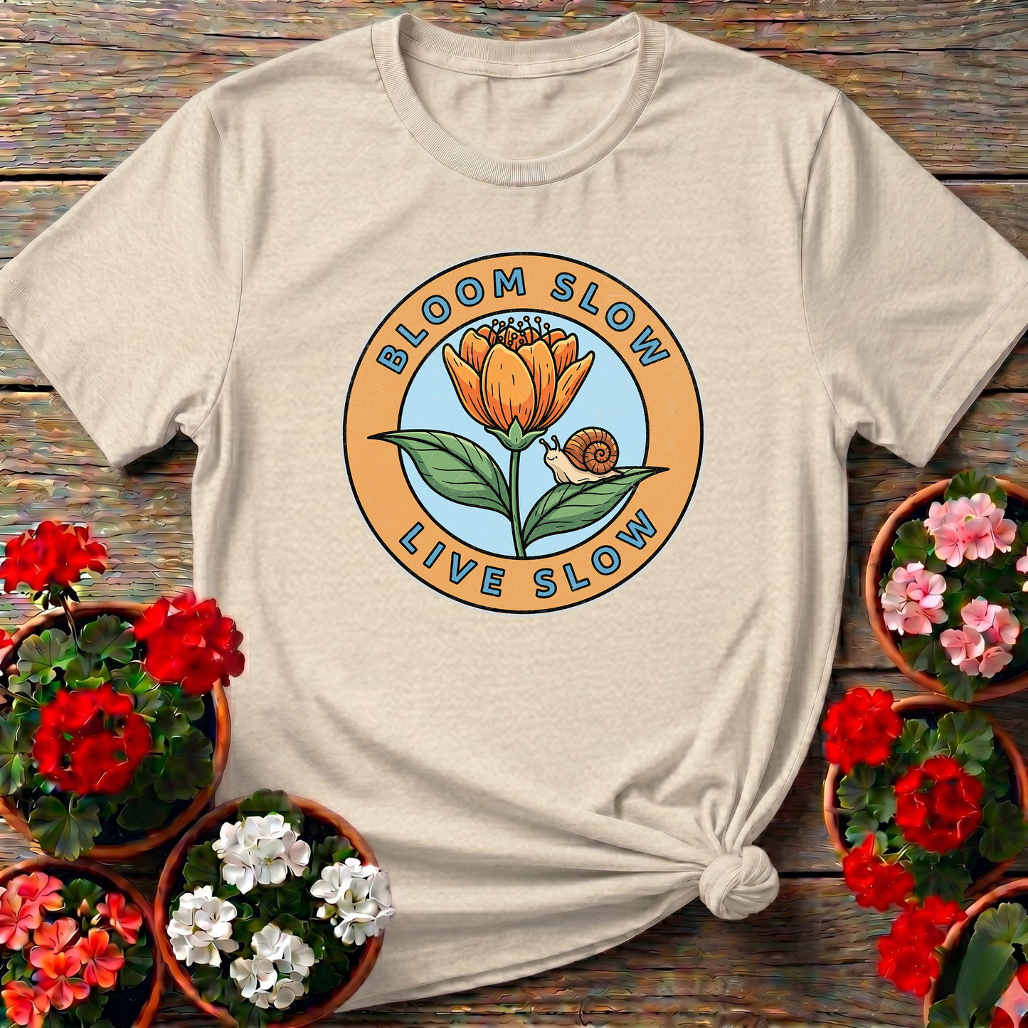 Bloom Slow Live Slow Mindful Aesthetic Slow Living Tee