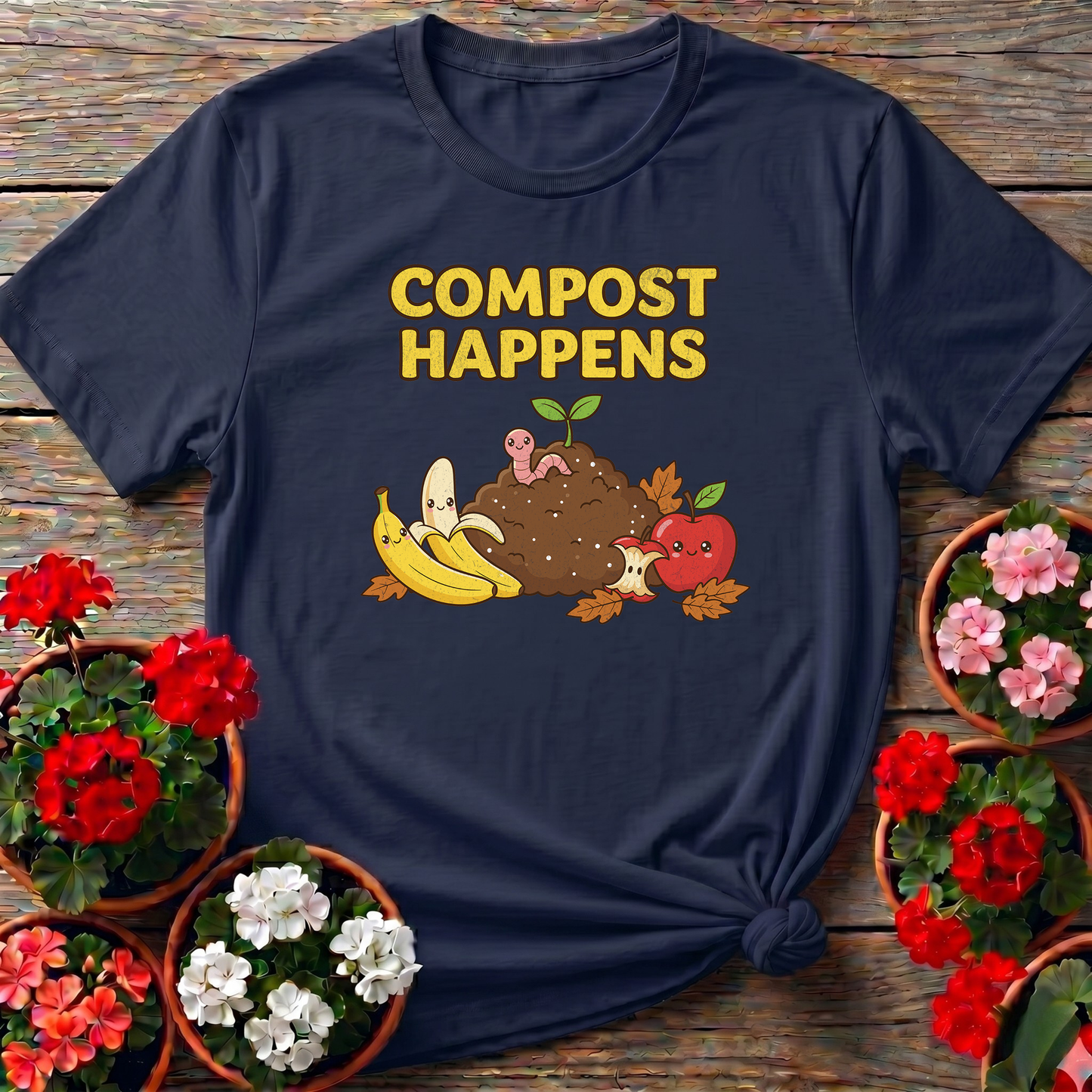Compost Happens Funny Cute Botanical T-Shirt