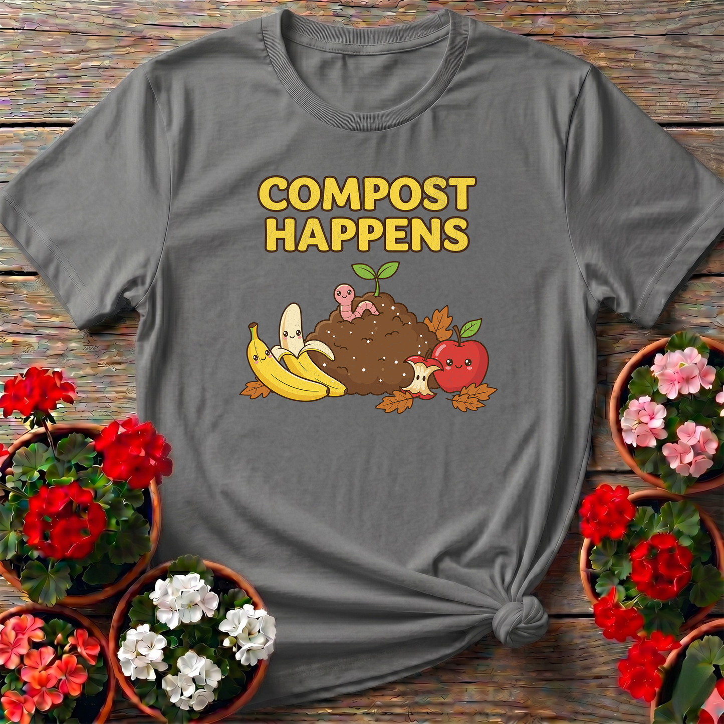 Compost Happens Funny Cute Botanical T-Shirt