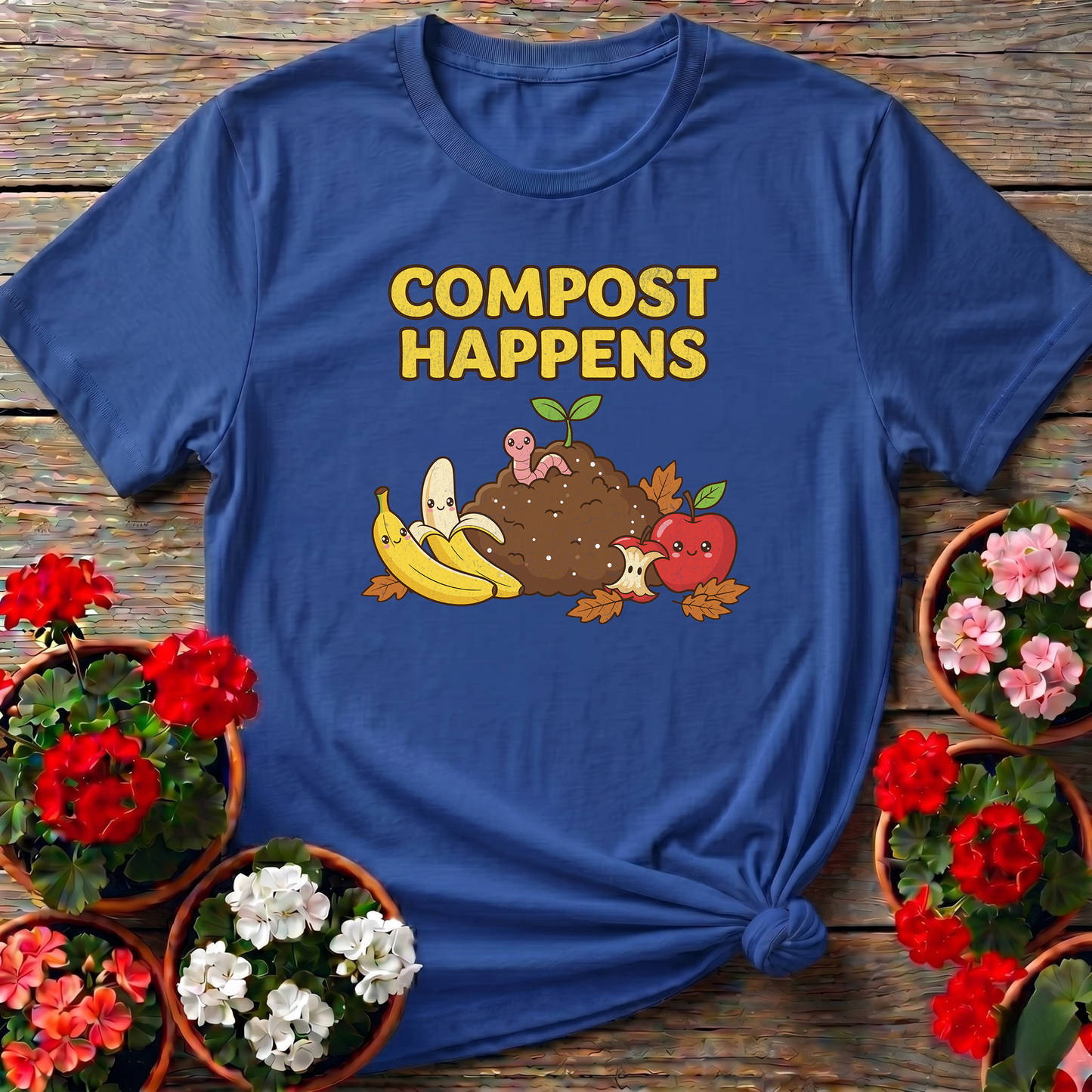 Compost Happens Funny Cute Botanical T-Shirt