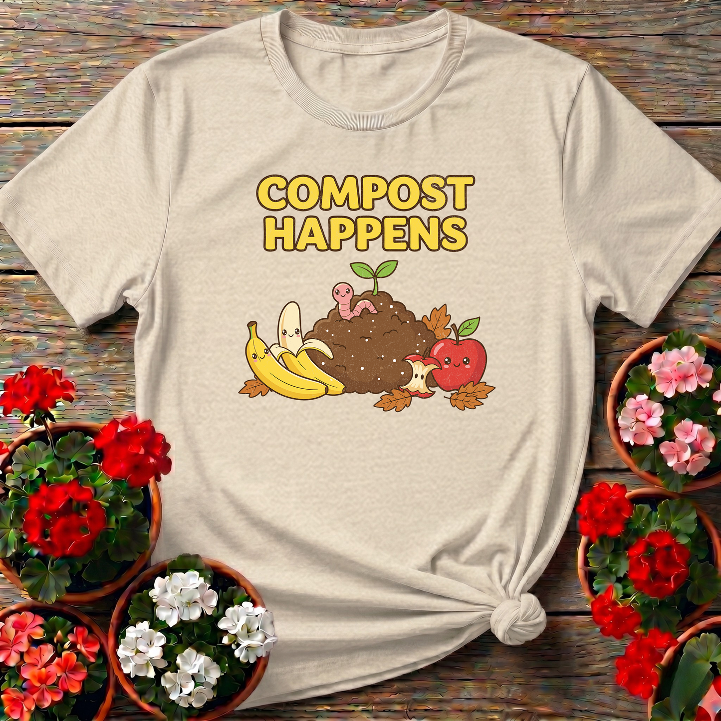 Compost Happens Funny Cute Botanical T-Shirt