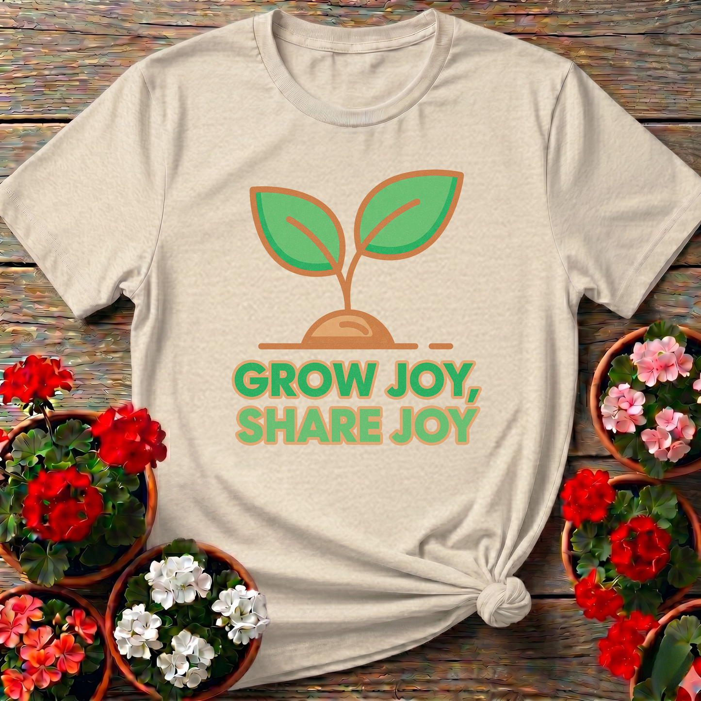 "Grow Joy, Share Joy" Inspirational Garden T Shirt