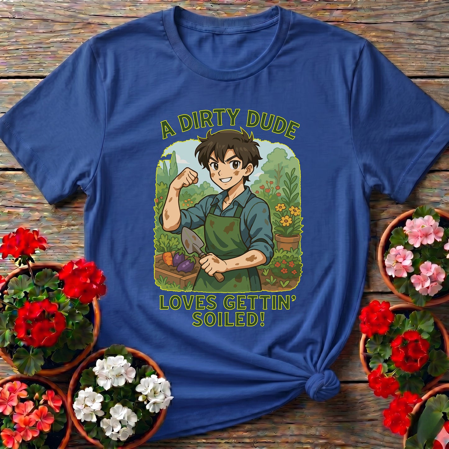 Dirty Dude Loves Gettin' Soiled Whimsical Manga Tee