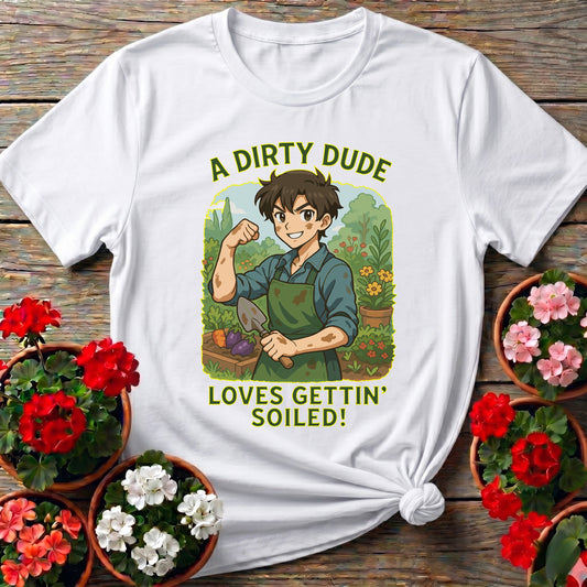 Dirty Dude Loves Gettin' Soiled Whimsical Manga Tee