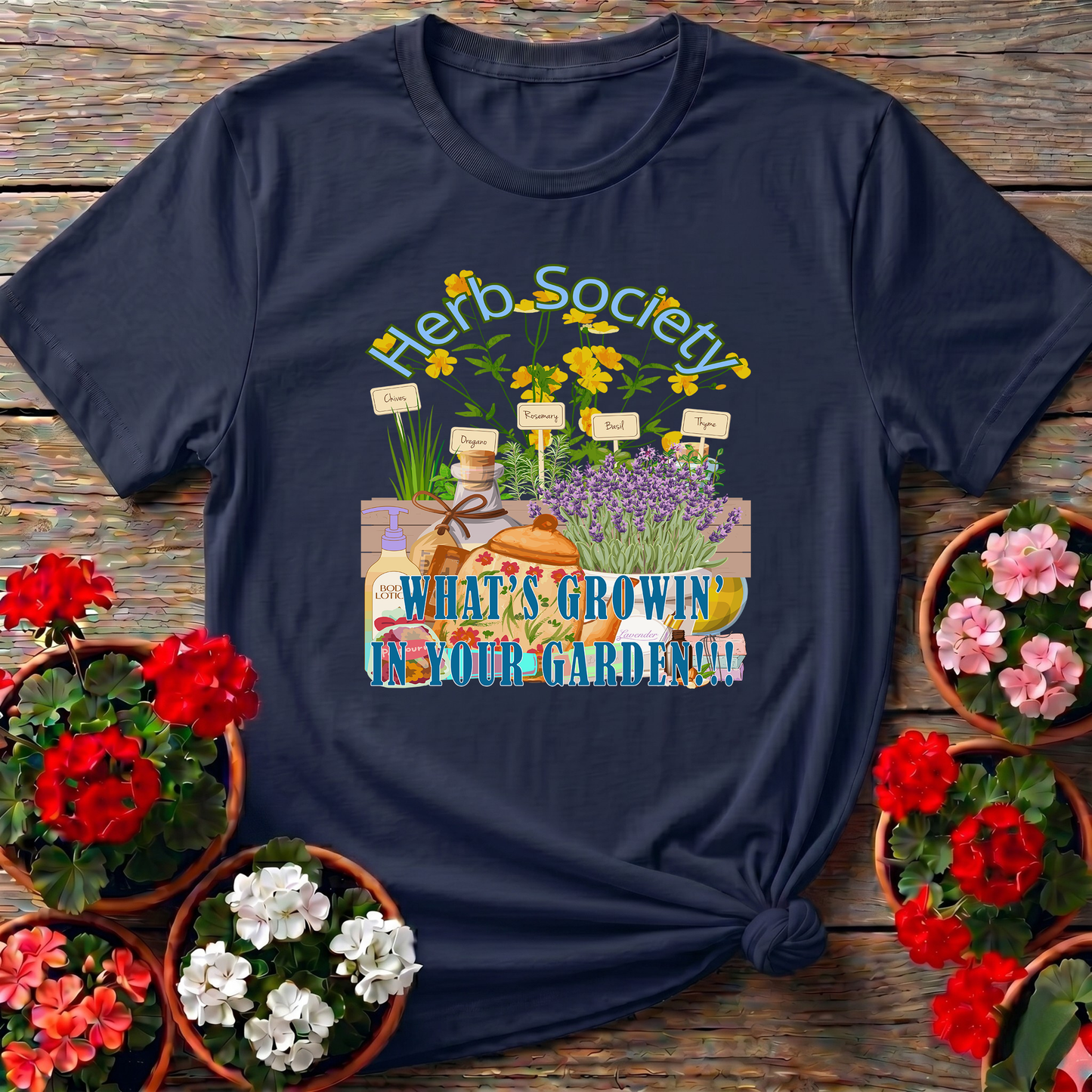 What's Growin' In Your Garden Retro Apothecary Tee