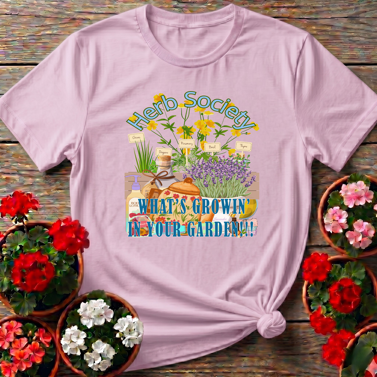 What's Growin' In Your Garden Retro Apothecary Tee