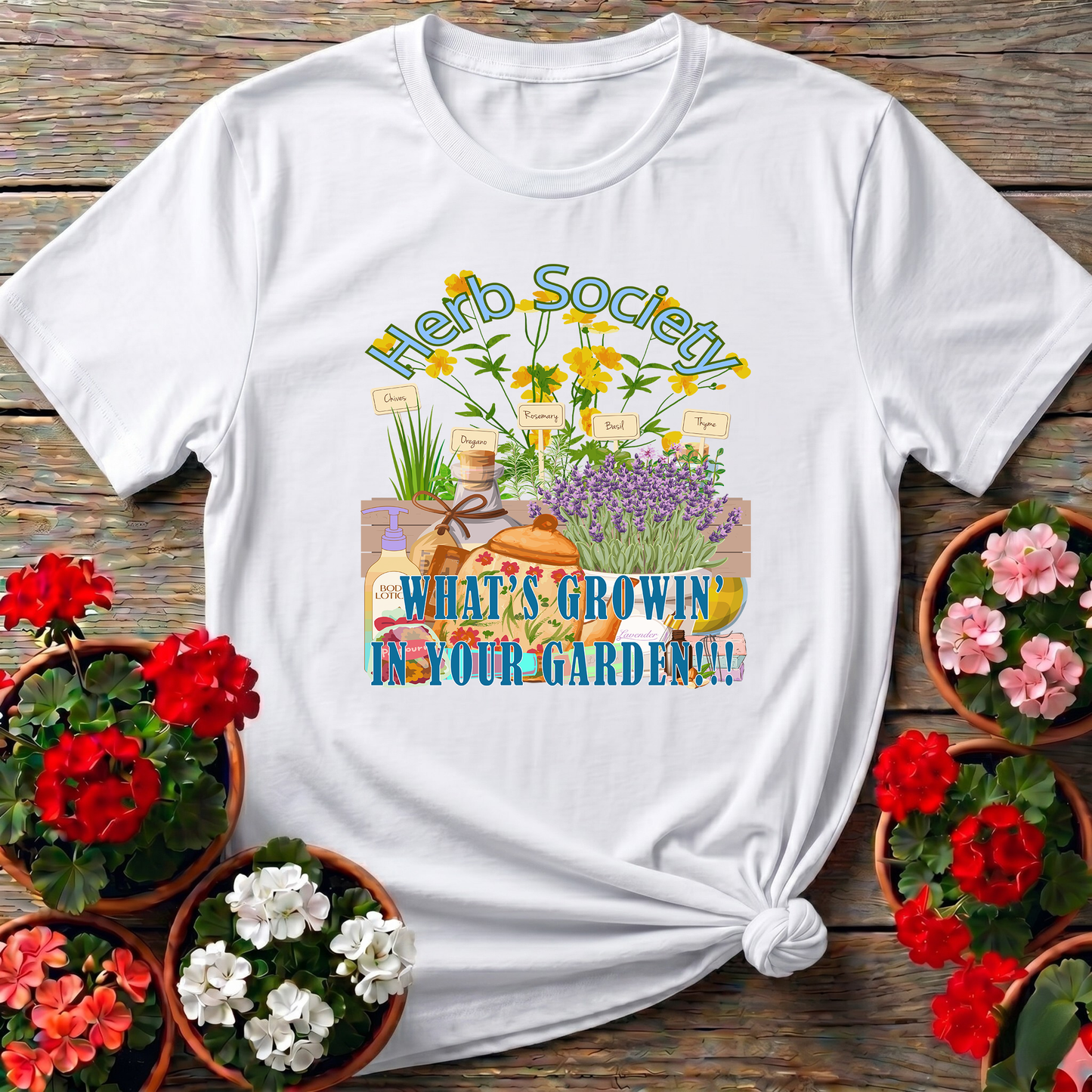 What's Growin' In Your Garden Retro Apothecary Tee