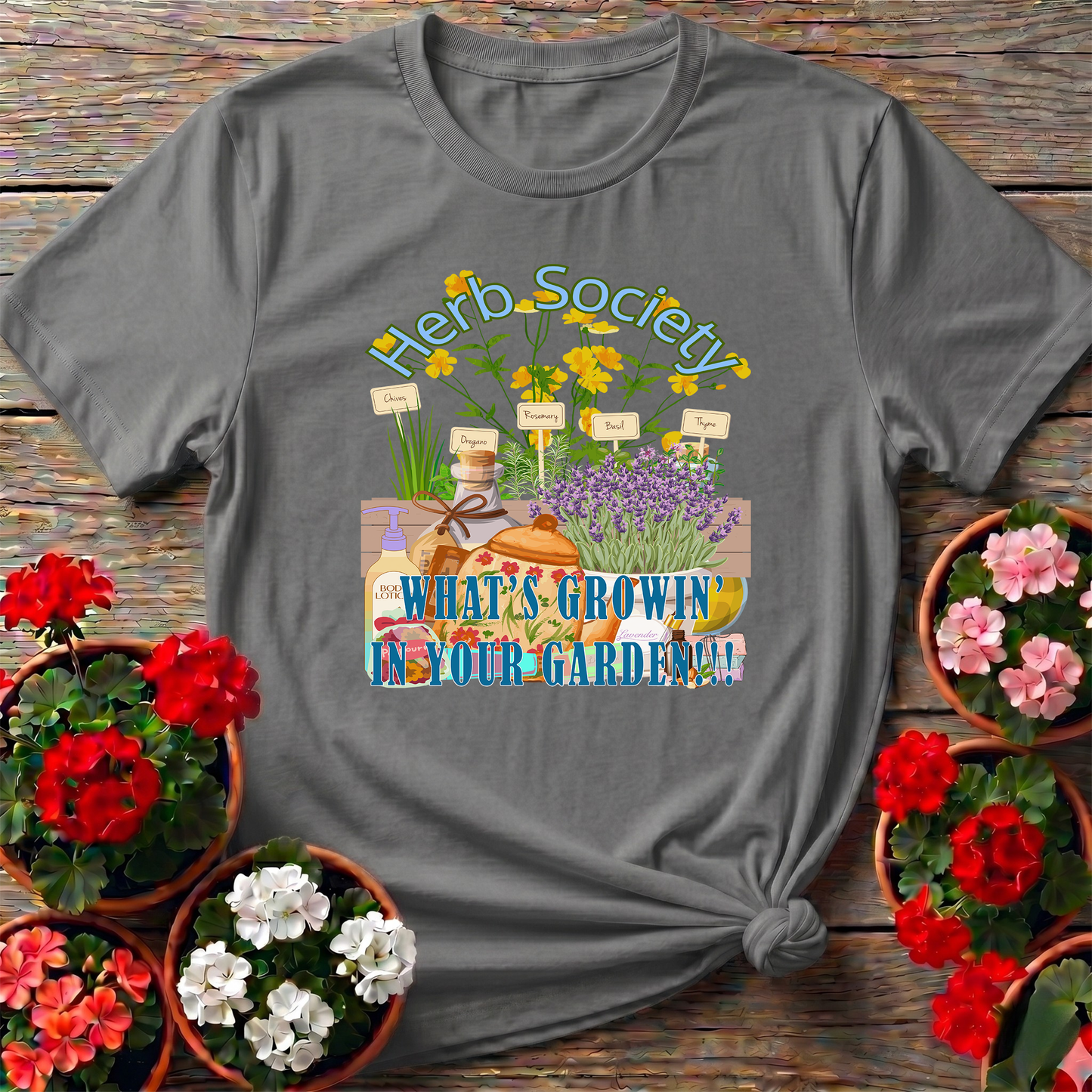 What's Growin' In Your Garden Retro Apothecary Tee