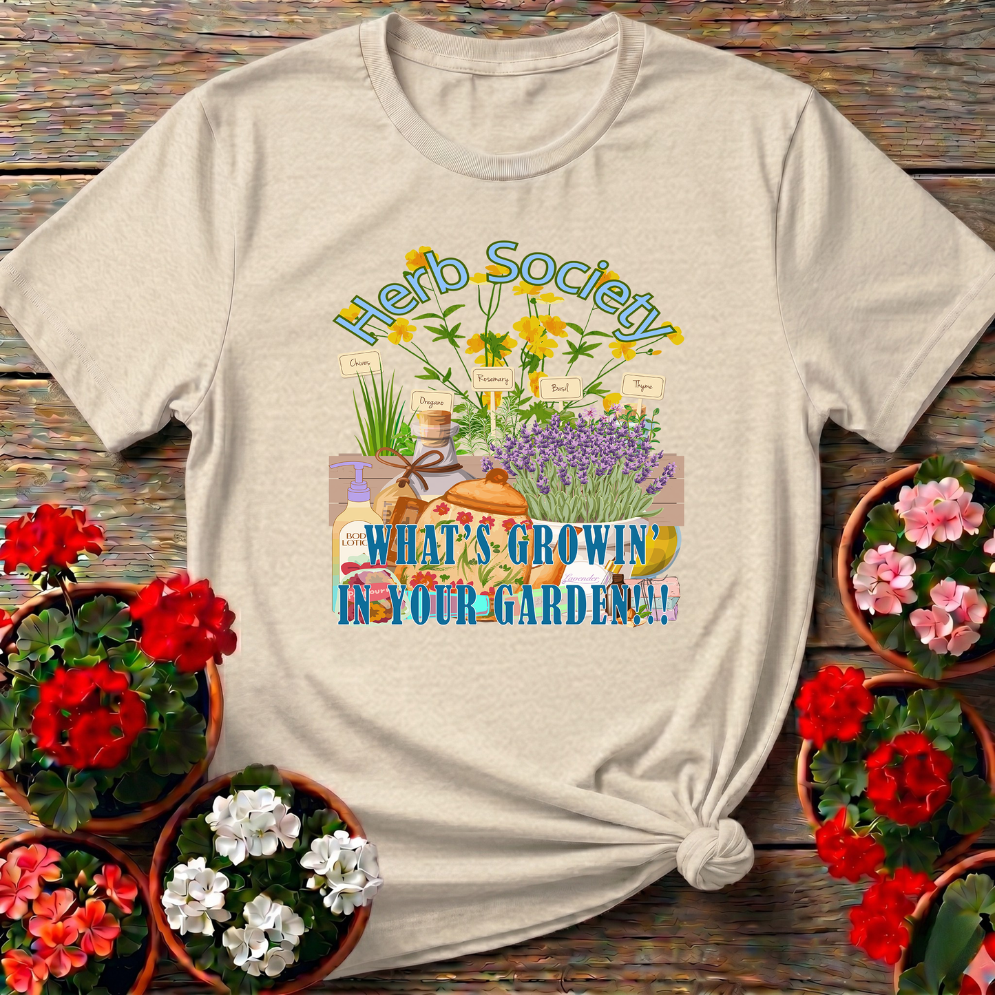 What's Growin' In Your Garden Retro Apothecary Tee
