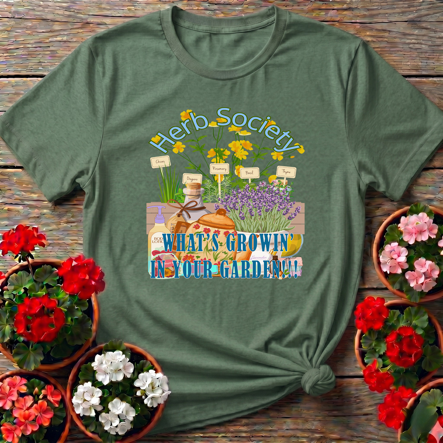 What's Growin' In Your Garden Retro Apothecary Tee
