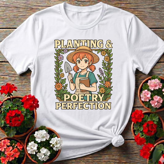 Planting & Poetry Perfection Retro Anime Gardener Tee
