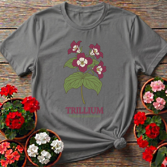 Trillium Grandiflorum Botanical Wildflower Gardening T-Shirt