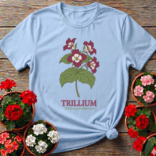 Trillium Grandiflorum Botanical Wildflower Gardening T-Shirt